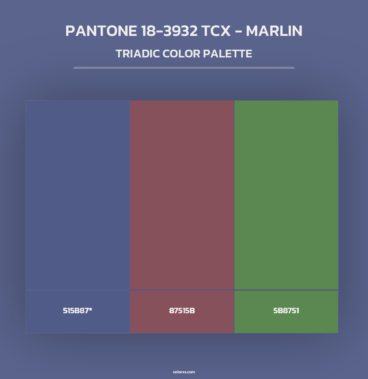 PANTONE 18-3932 TCX - Marlin - Triadic Color Palette