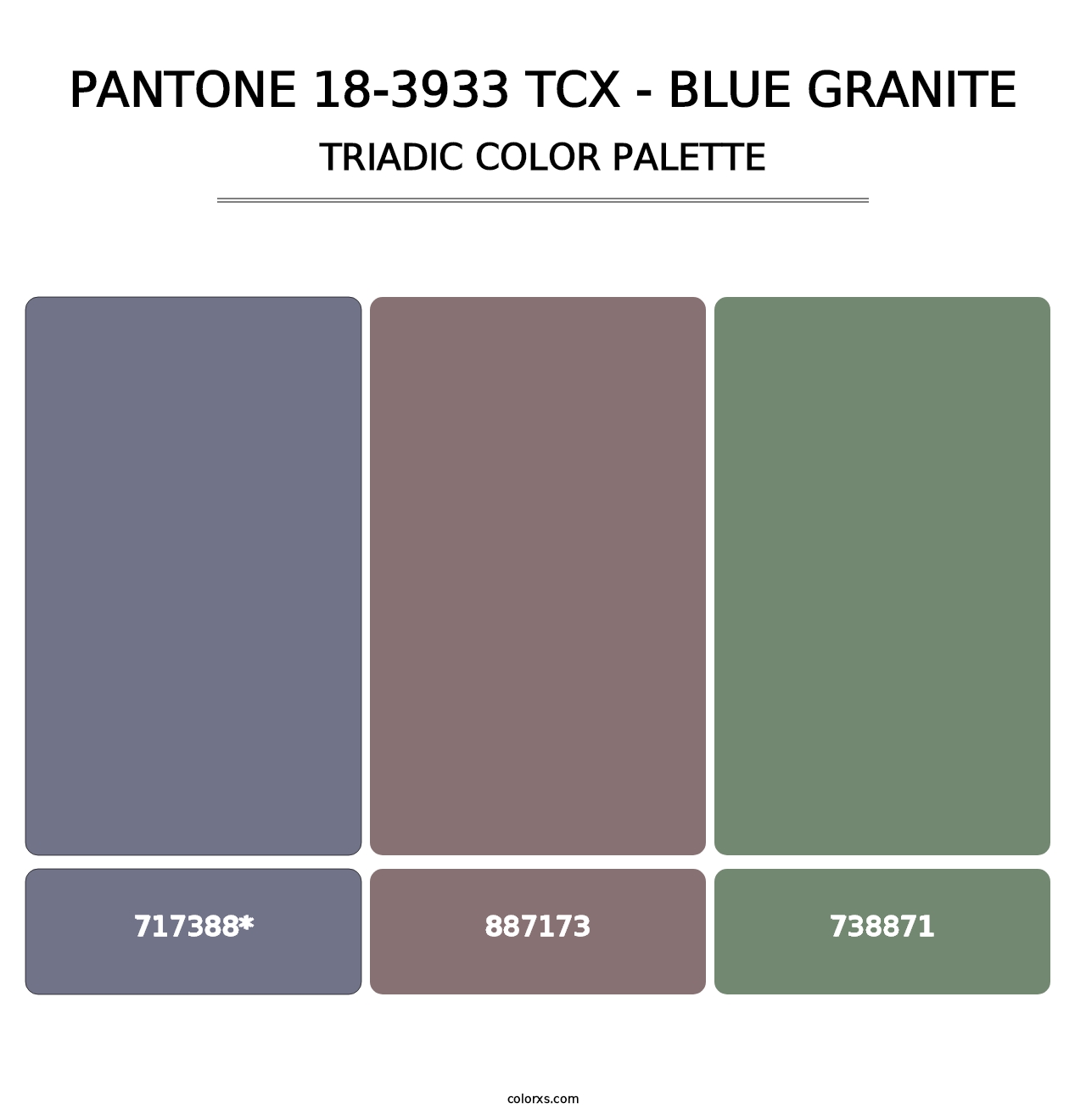 PANTONE 18-3933 TCX - Blue Granite - Triadic Color Palette