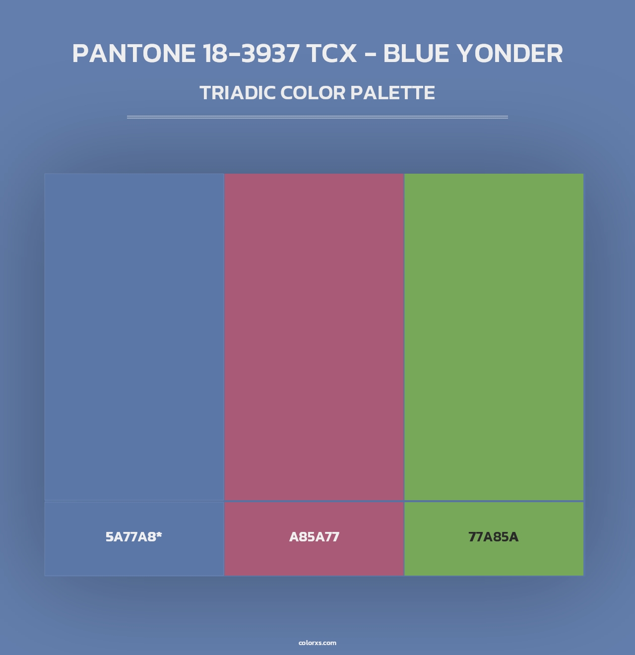 PANTONE 18-3937 TCX - Blue Yonder - Triadic Color Palette