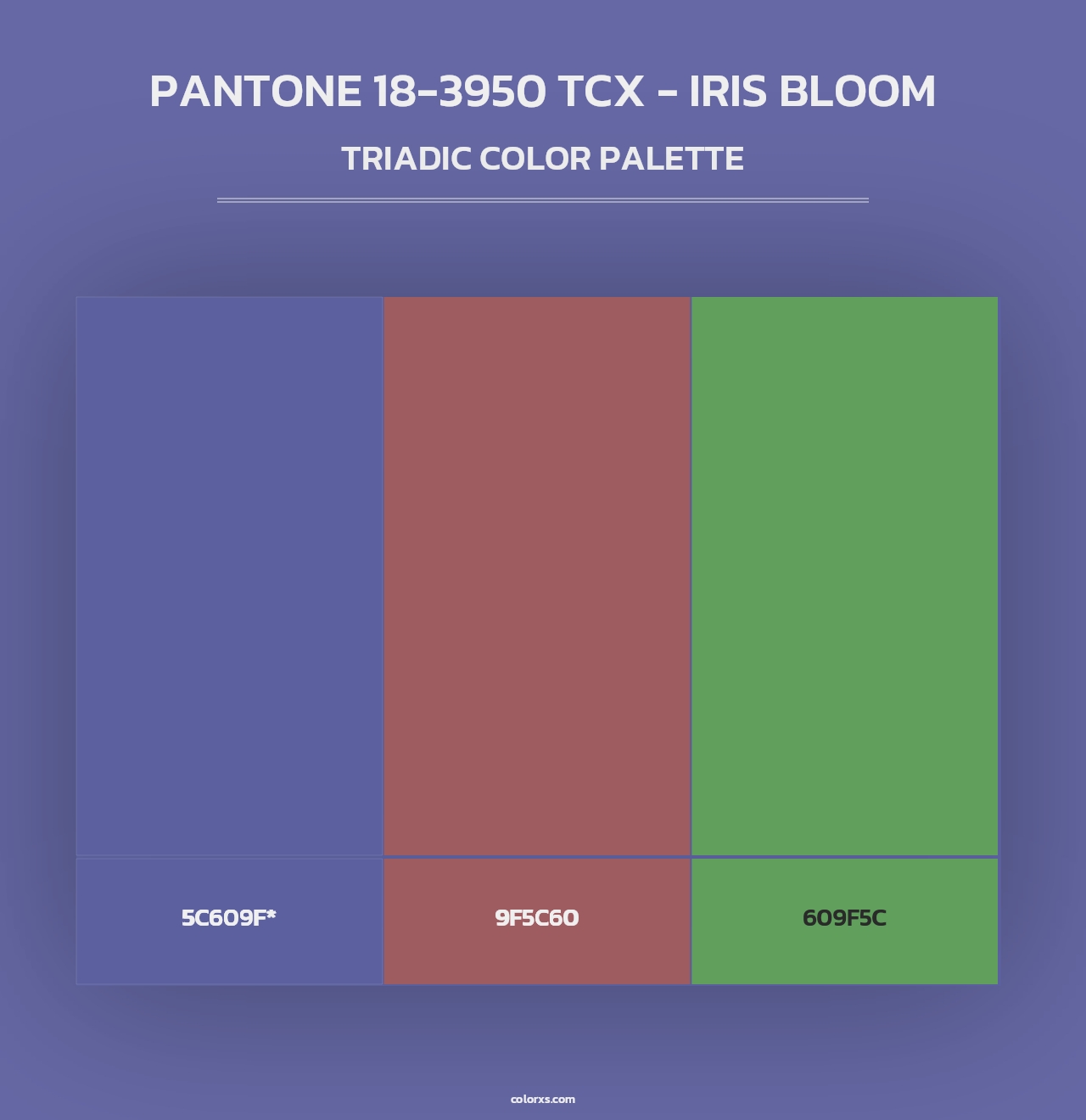 PANTONE 18-3950 TCX - Iris Bloom - Triadic Color Palette