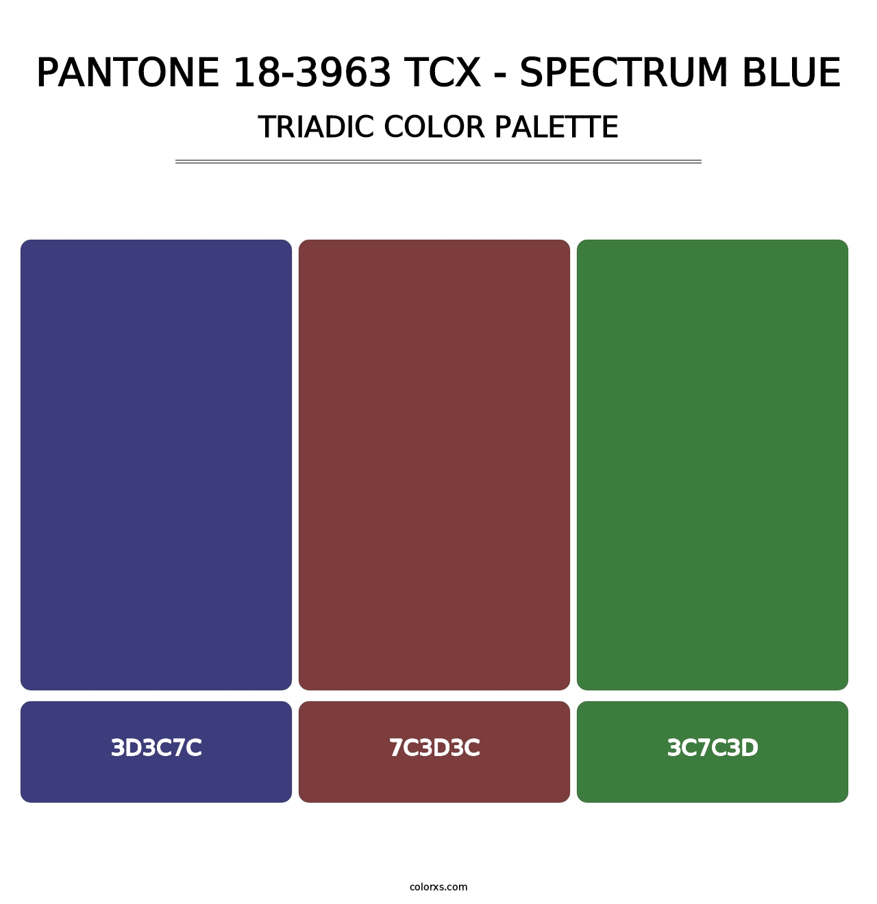 PANTONE 18-3963 TCX - Spectrum Blue - Triadic Color Palette