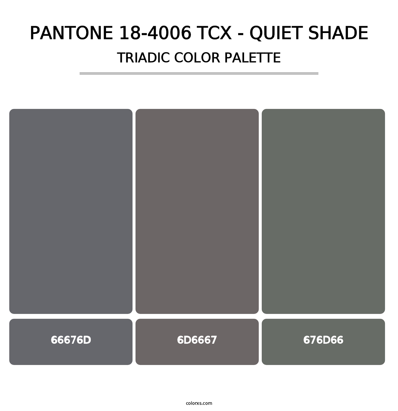 PANTONE 18-4006 TCX - Quiet Shade - Triadic Color Palette