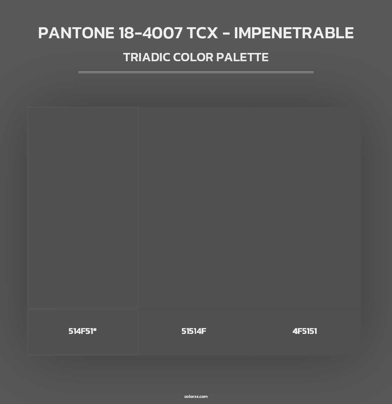 PANTONE 18-4007 TCX - Impenetrable - Triadic Color Palette