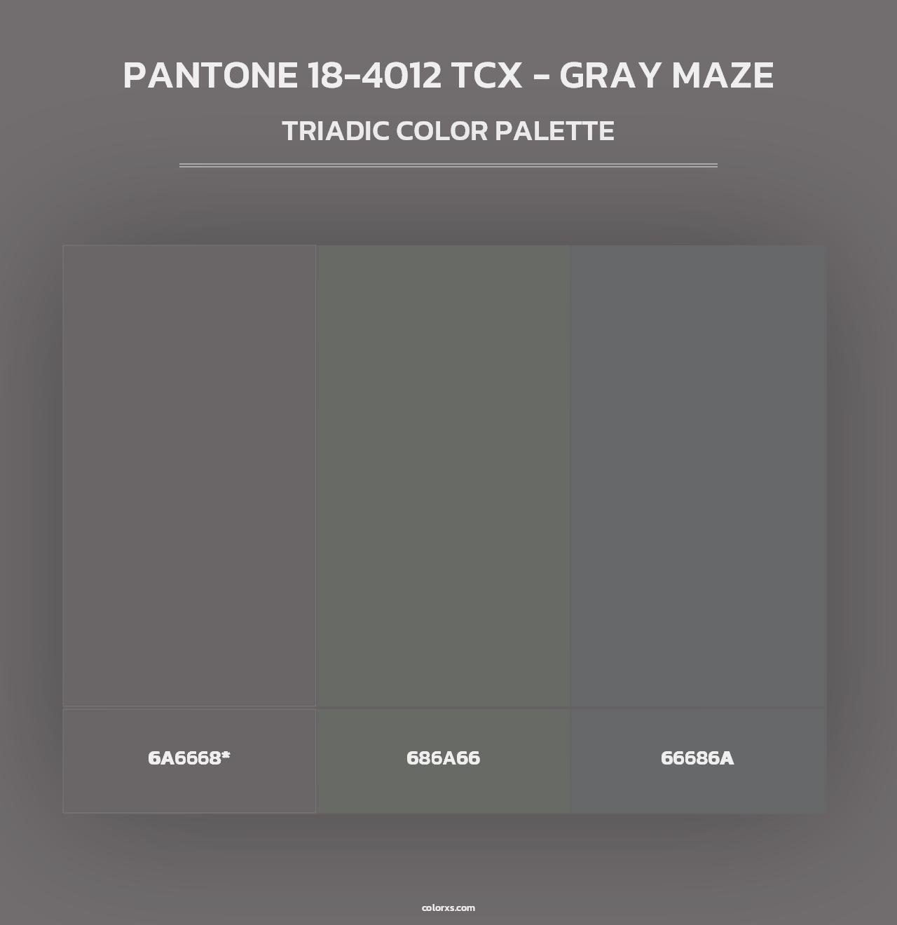 PANTONE 18-4012 TCX - Gray Maze - Triadic Color Palette