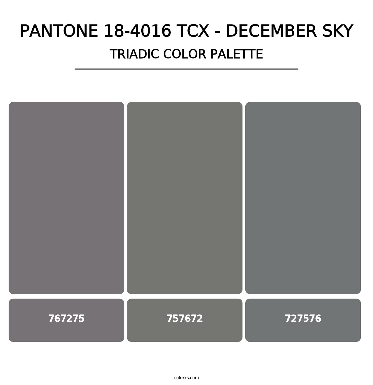 PANTONE 18-4016 TCX - December Sky - Triadic Color Palette