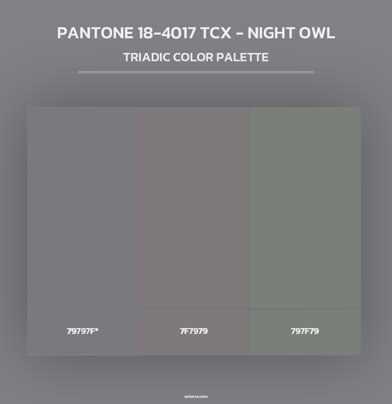 PANTONE 18-4017 TCX - Night Owl - Triadic Color Palette