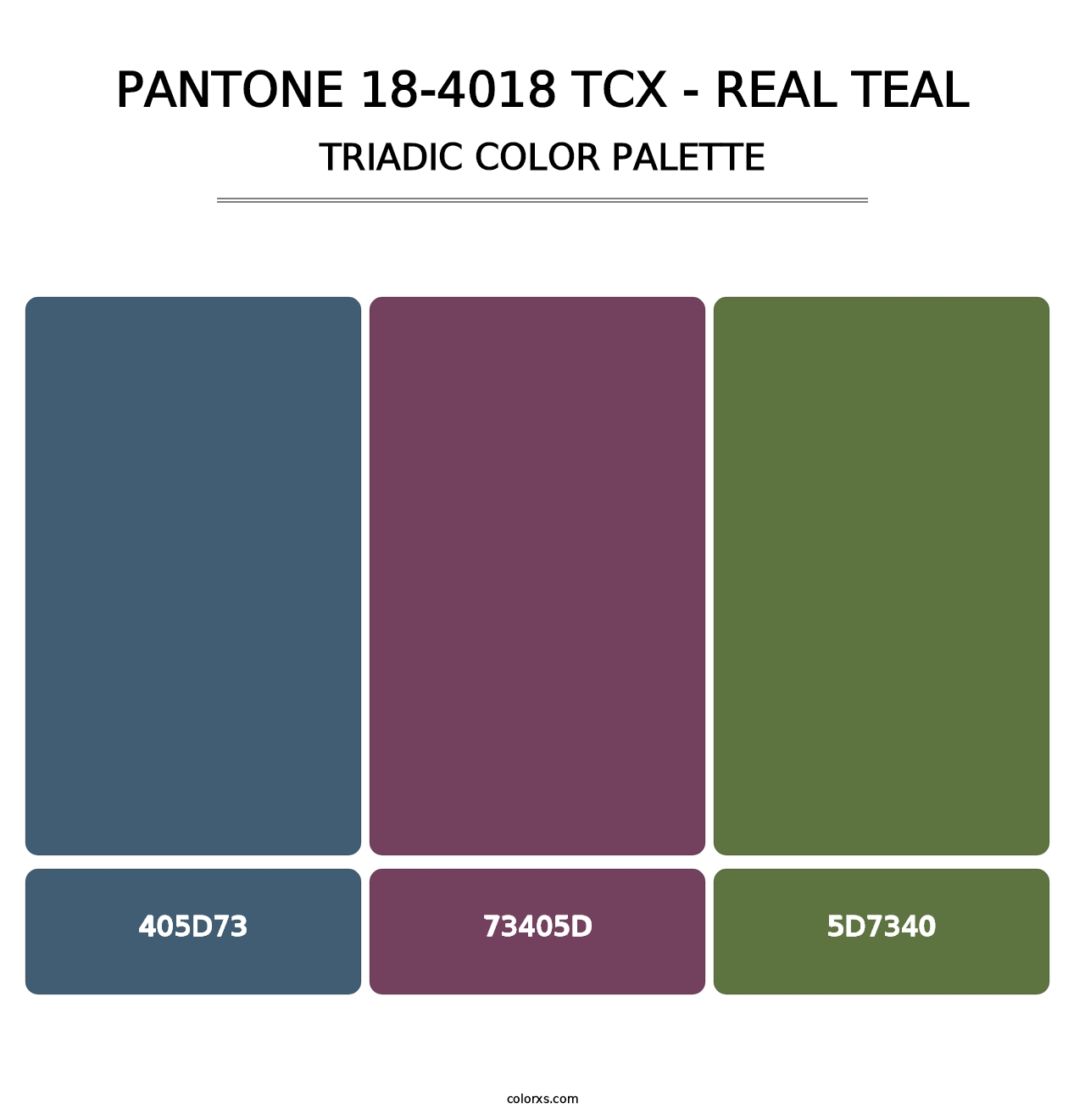 PANTONE 18-4018 TCX - Real Teal - Triadic Color Palette