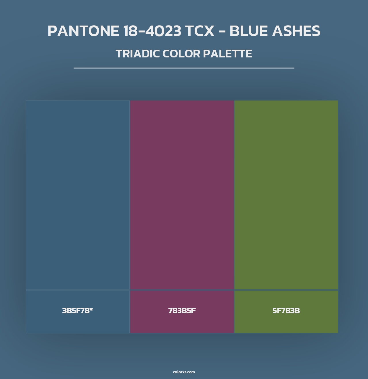 PANTONE 18-4023 TCX - Blue Ashes - Triadic Color Palette