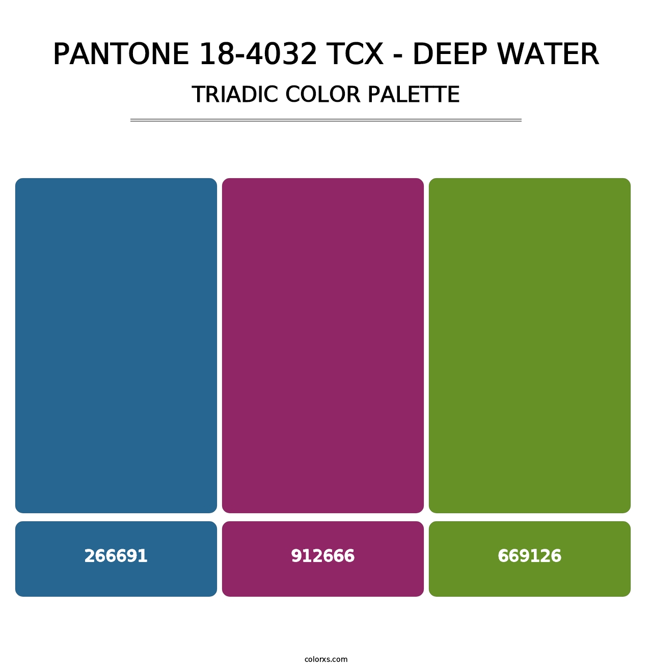 PANTONE 18-4032 TCX - Deep Water - Triadic Color Palette