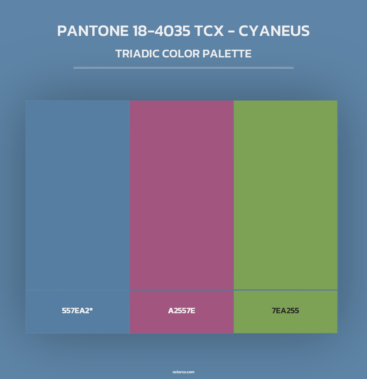 PANTONE 18-4035 TCX - Cyaneus - Triadic Color Palette