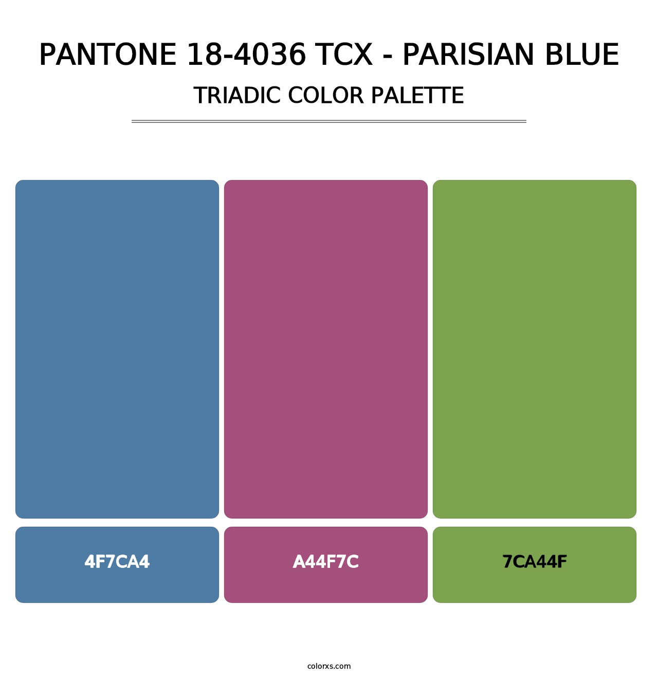 PANTONE 18-4036 TCX - Parisian Blue - Triadic Color Palette