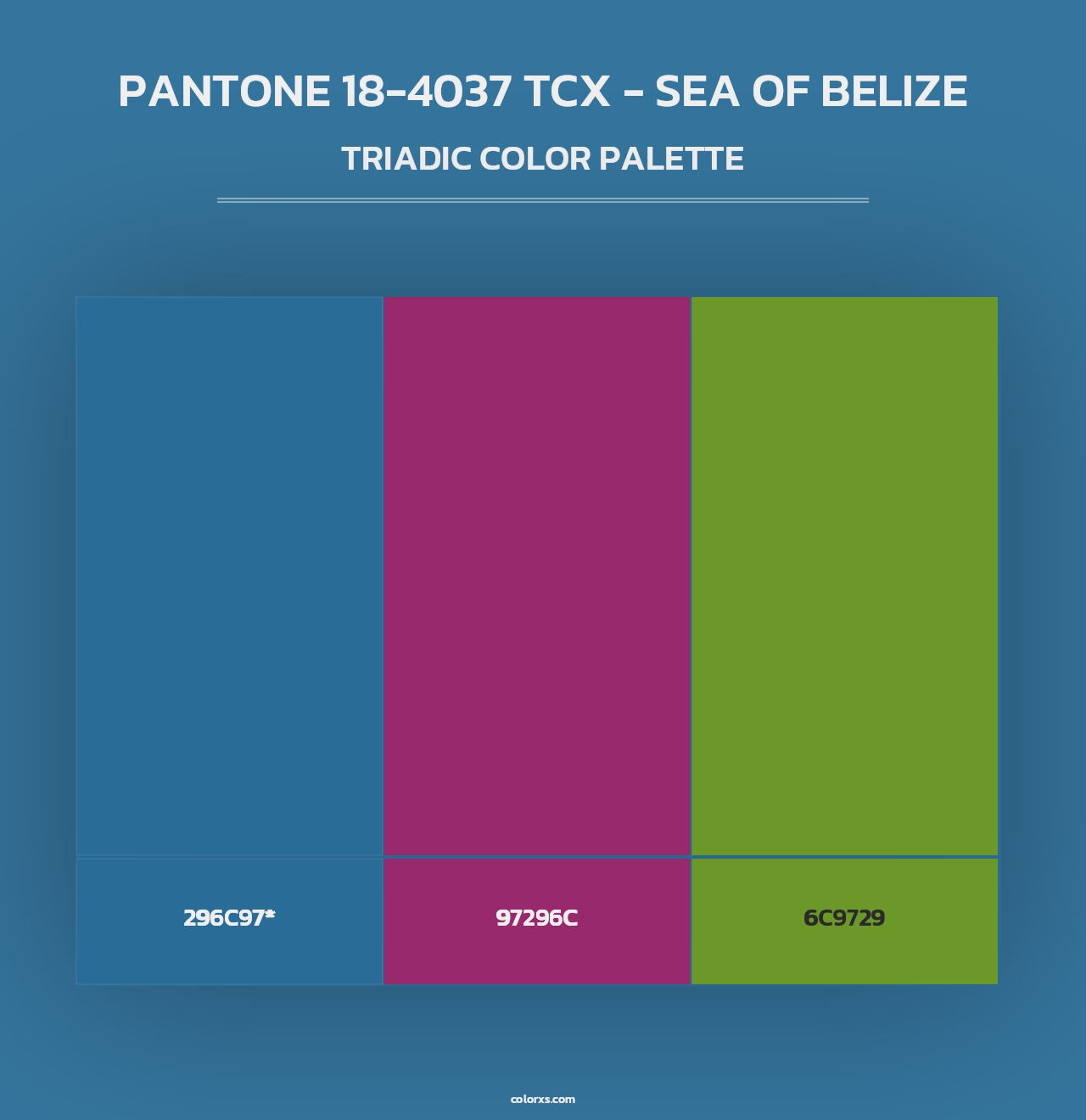 PANTONE 18-4037 TCX - Sea of Belize - Triadic Color Palette