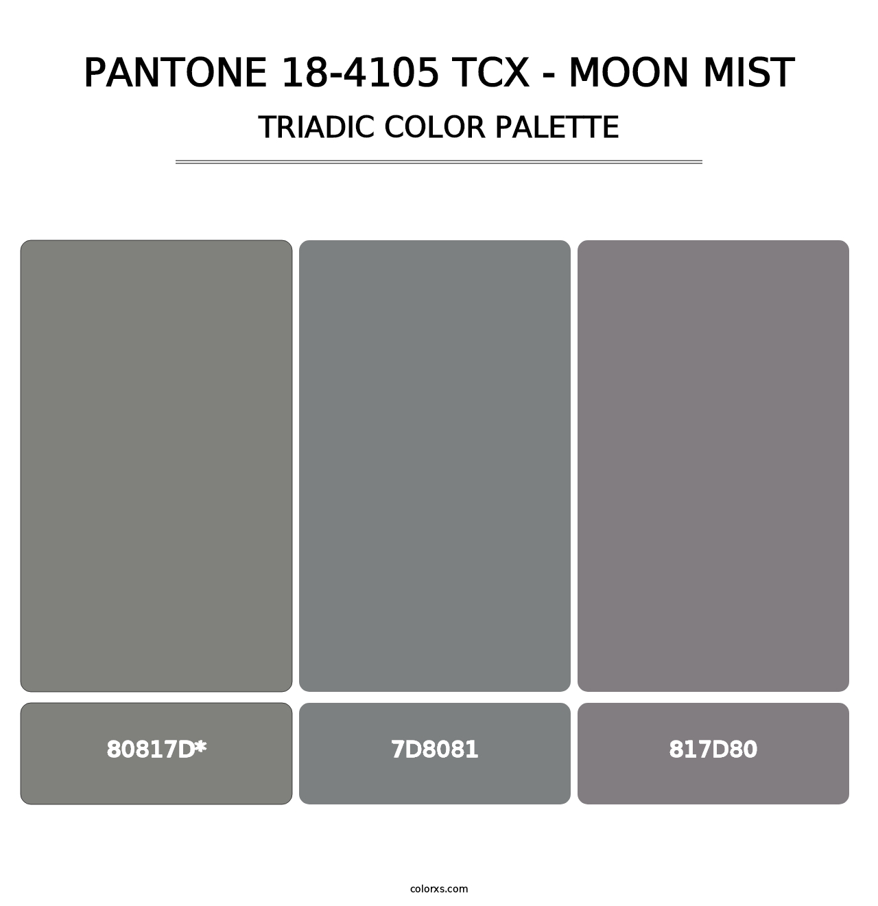 PANTONE 18-4105 TCX - Moon Mist - Triadic Color Palette