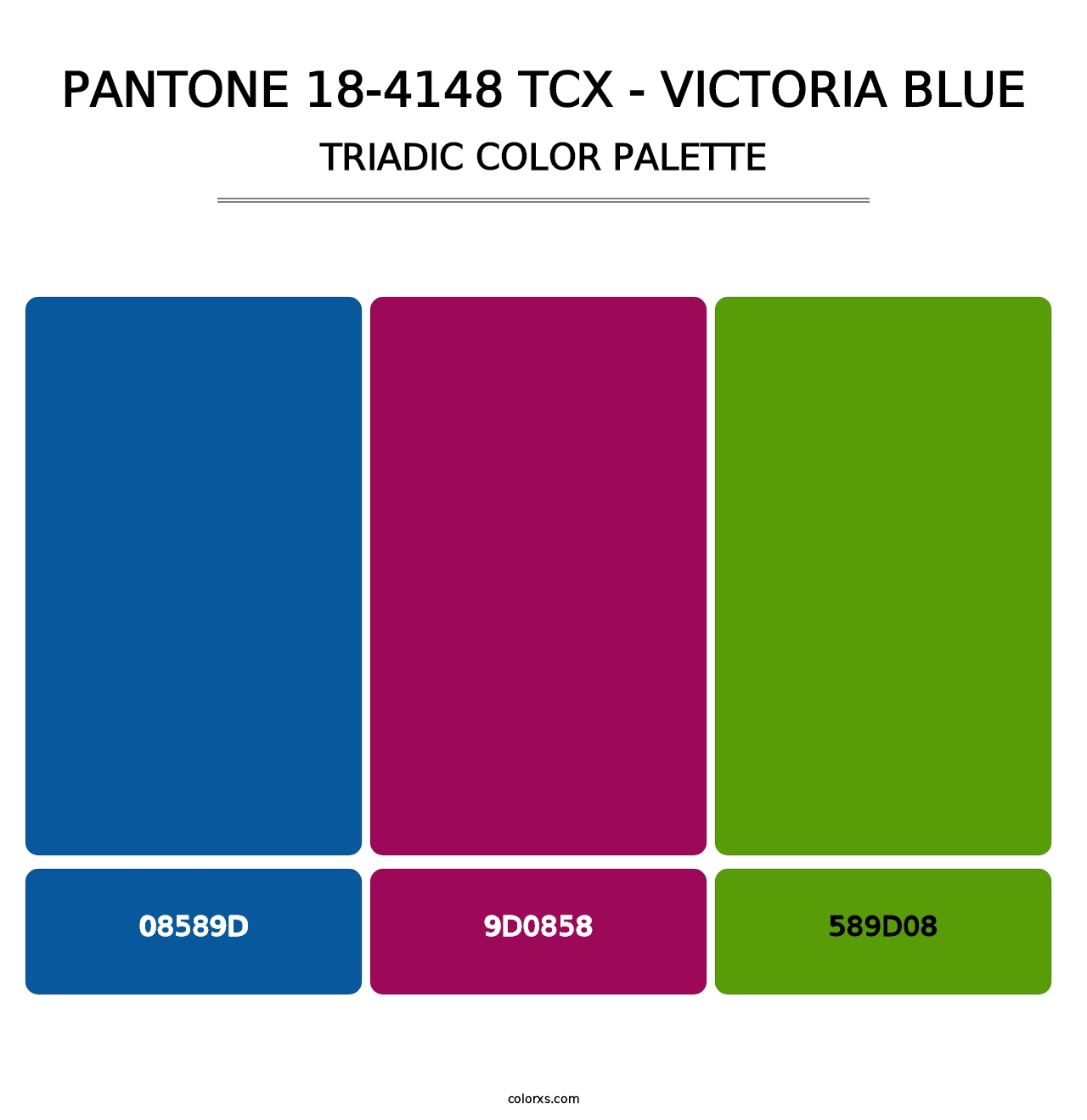 PANTONE 18-4148 TCX - Victoria Blue - Triadic Color Palette