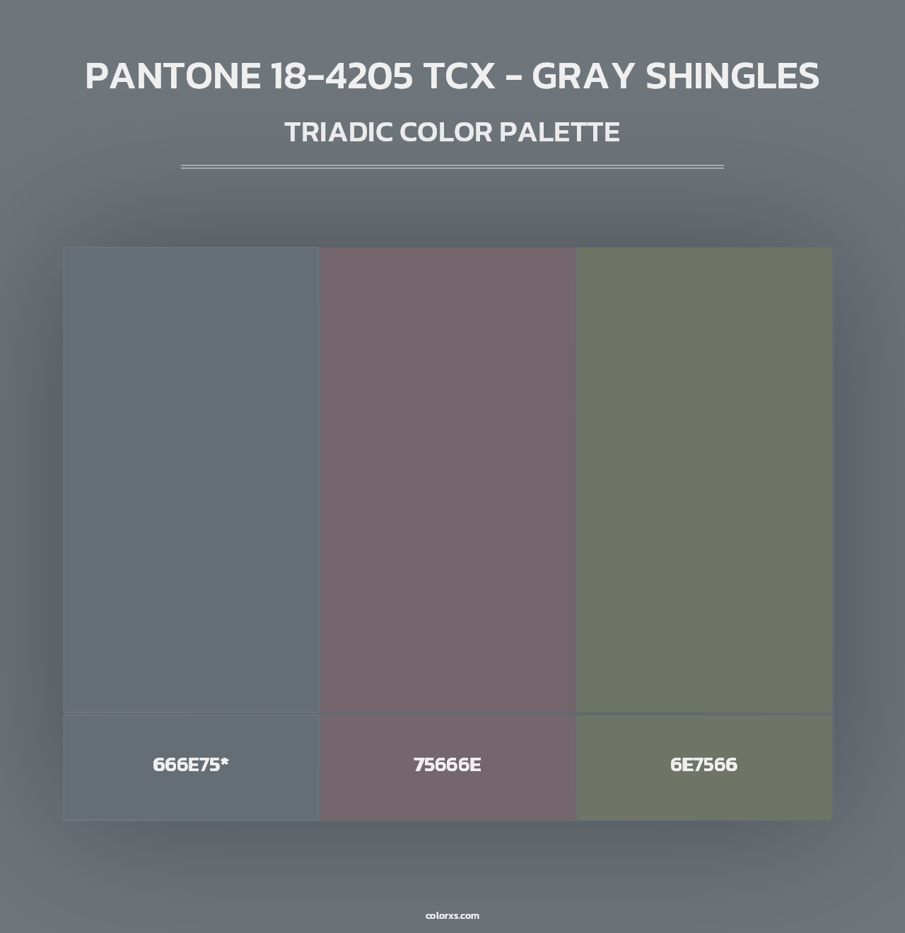 PANTONE 18-4205 TCX - Gray Shingles - Triadic Color Palette