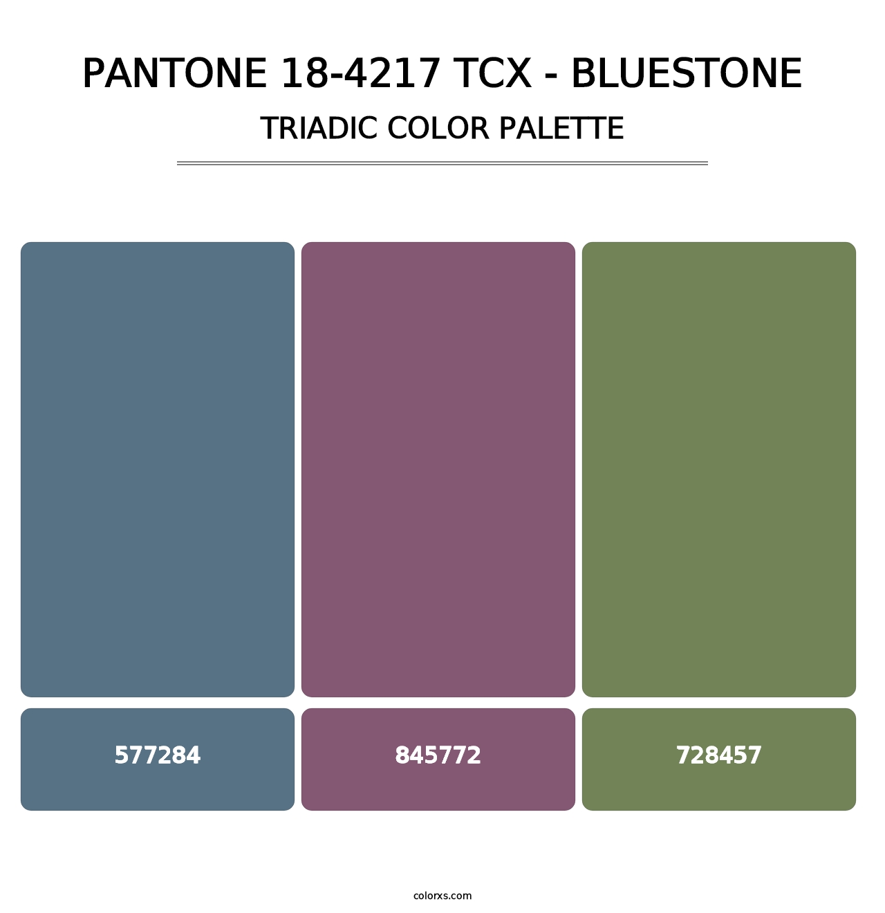 PANTONE 18-4217 TCX - Bluestone - Triadic Color Palette