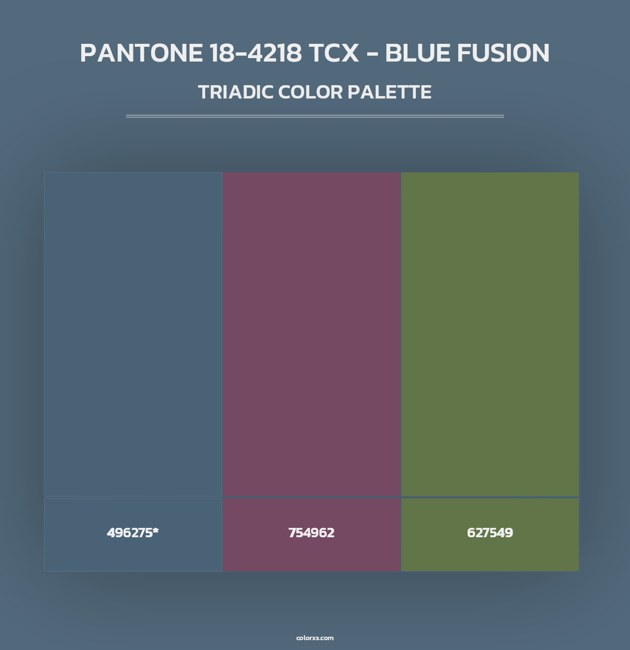 PANTONE 18-4218 TCX - Blue Fusion - Triadic Color Palette