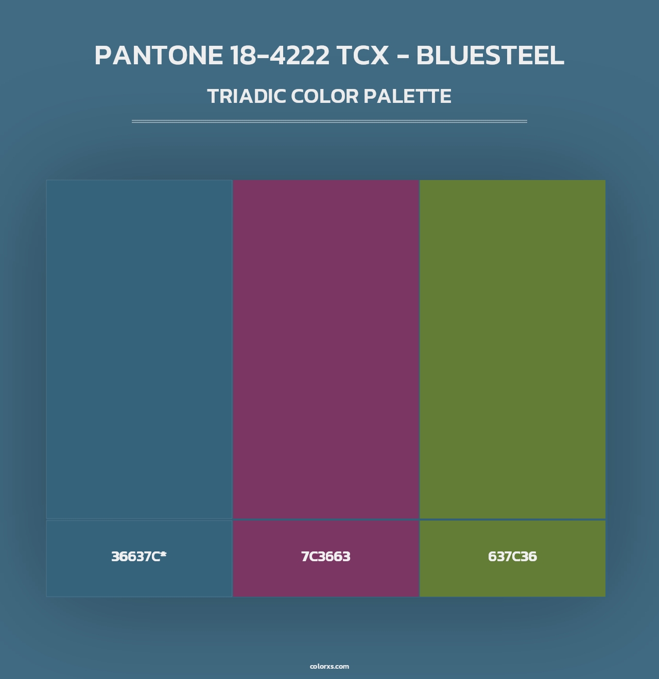 PANTONE 18-4222 TCX - Bluesteel - Triadic Color Palette