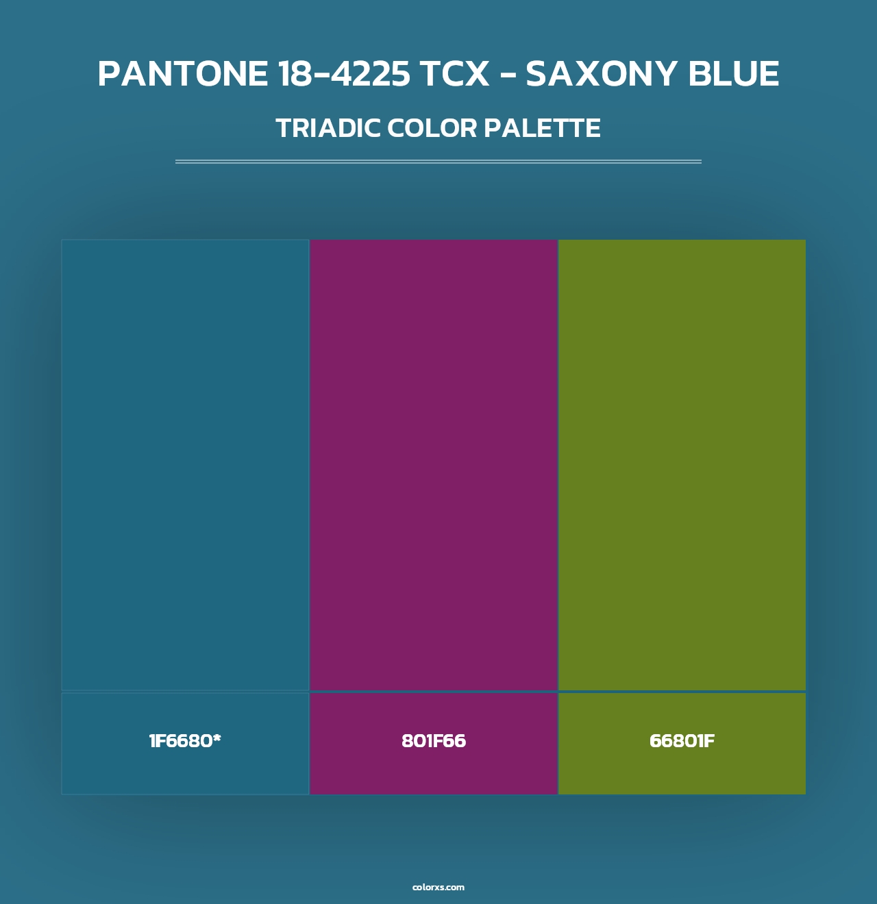 PANTONE 18-4225 TCX - Saxony Blue - Triadic Color Palette