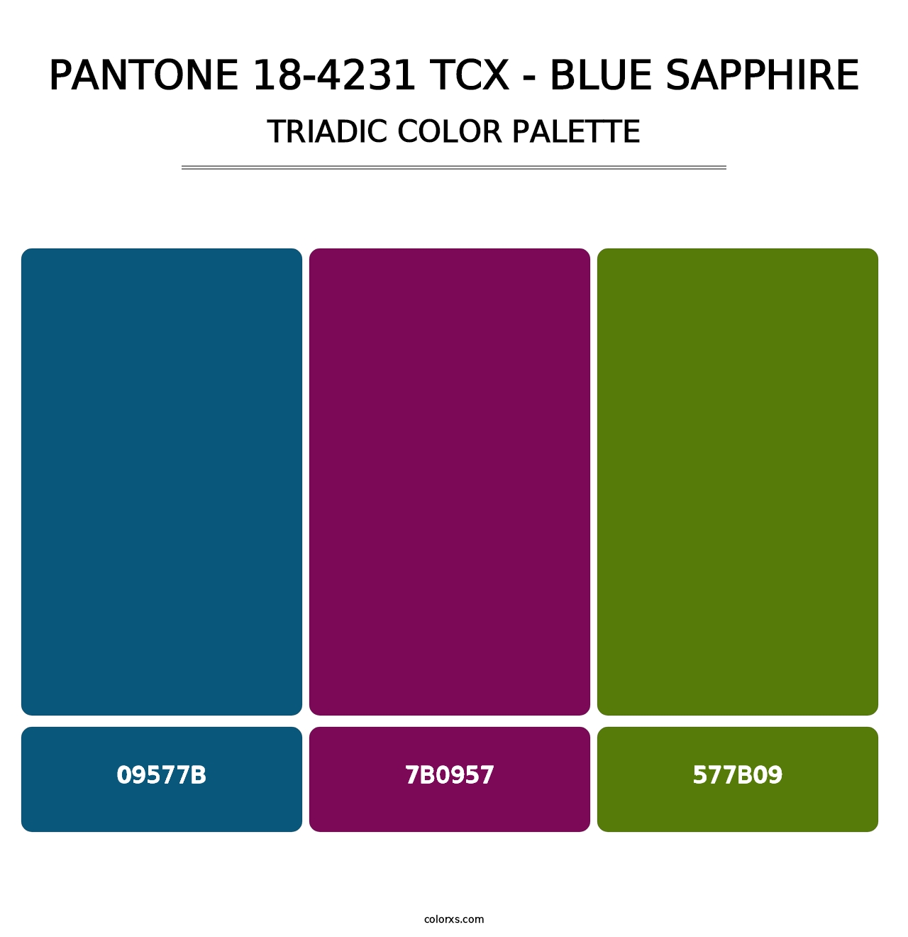 PANTONE 18-4231 TCX - Blue Sapphire - Triadic Color Palette