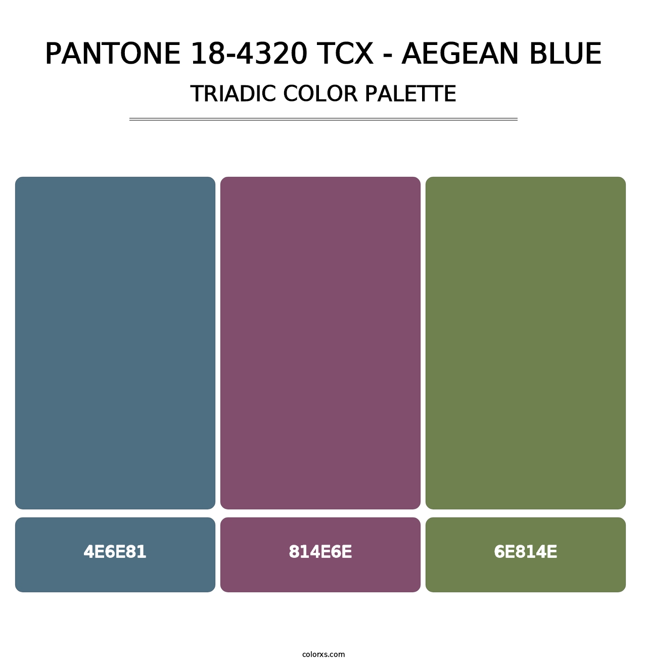 PANTONE 18-4320 TCX - Aegean Blue - Triadic Color Palette