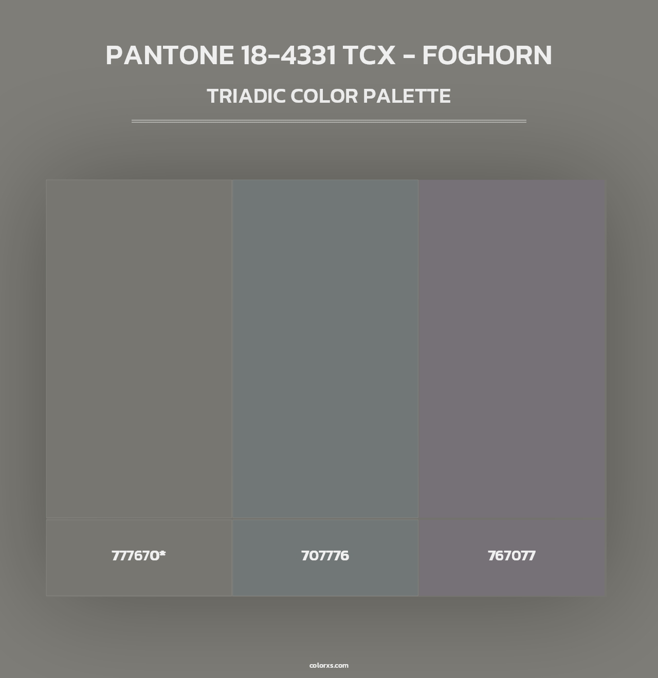 PANTONE 18-4331 TCX - Foghorn - Triadic Color Palette