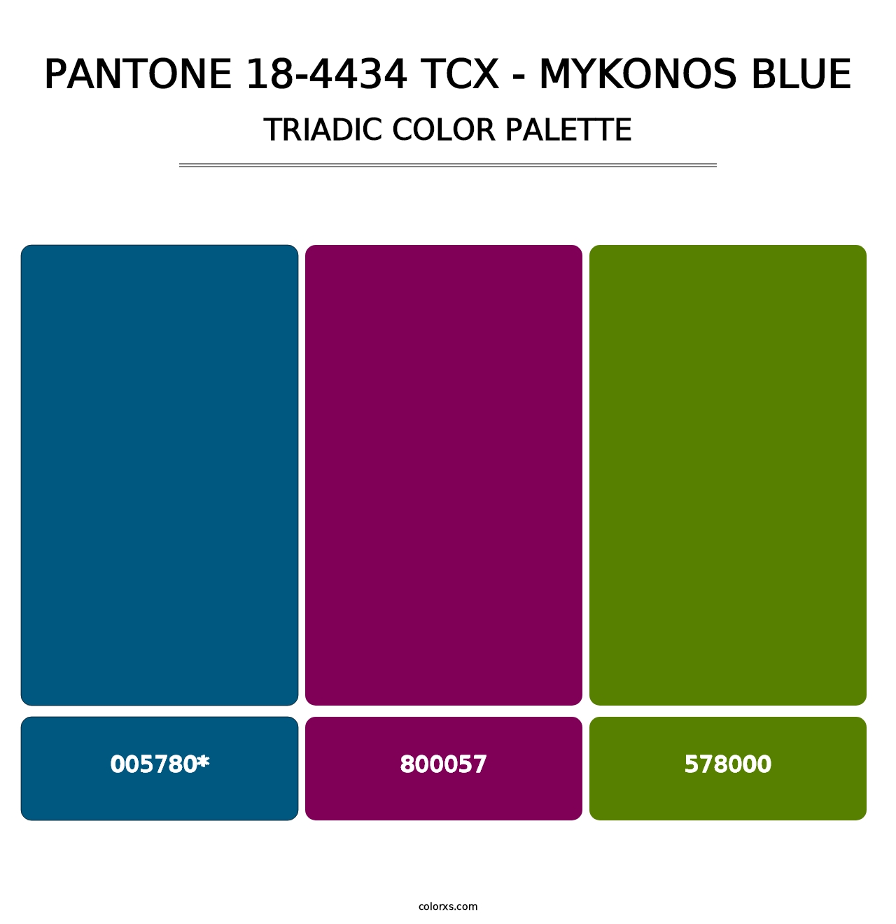 PANTONE 18-4434 TCX - Mykonos Blue - Triadic Color Palette