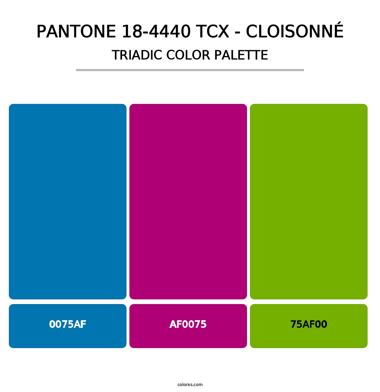 PANTONE 18-4440 TCX - Cloisonné - Triadic Color Palette