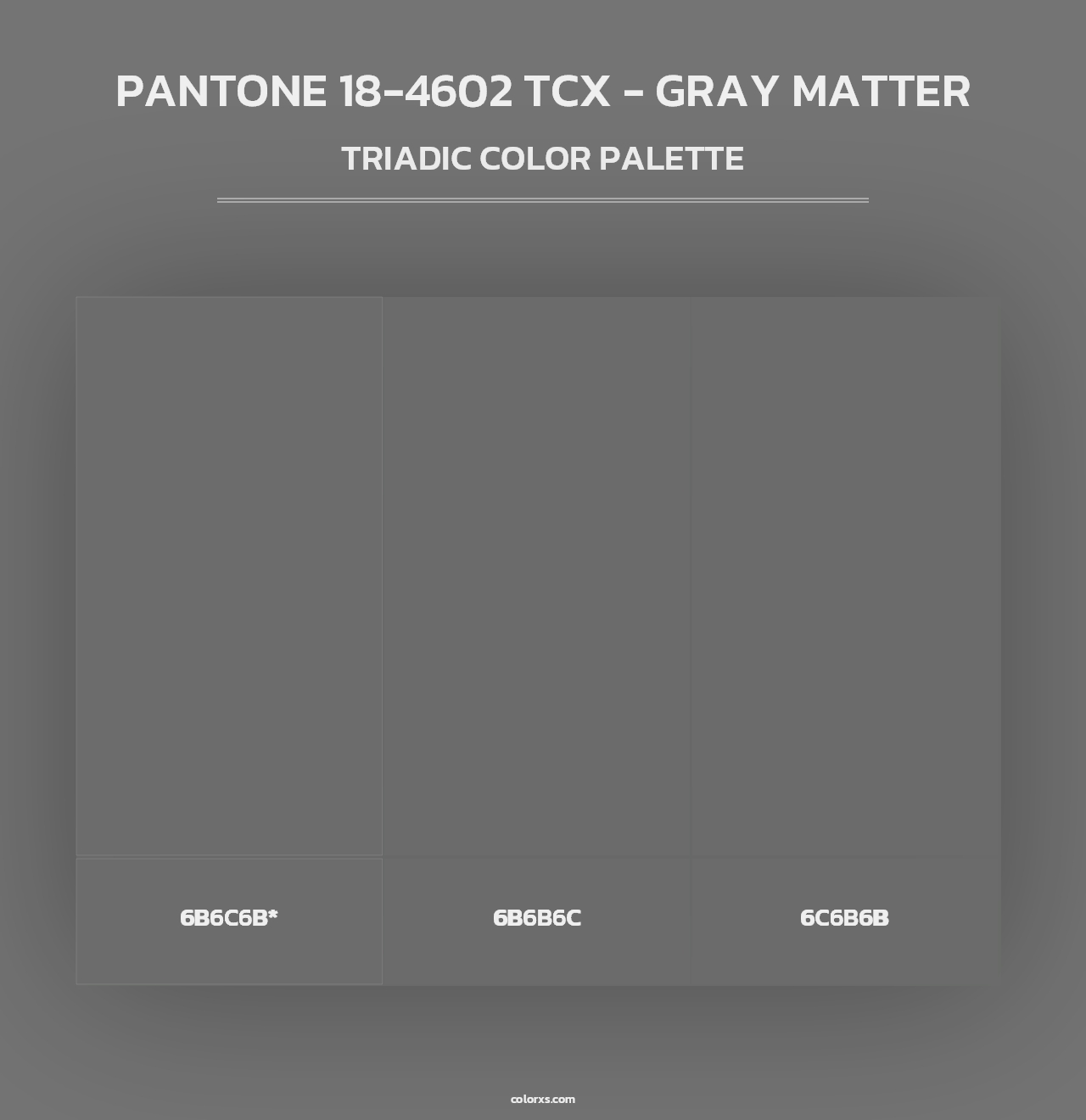 PANTONE 18-4602 TCX - Gray Matter - Triadic Color Palette