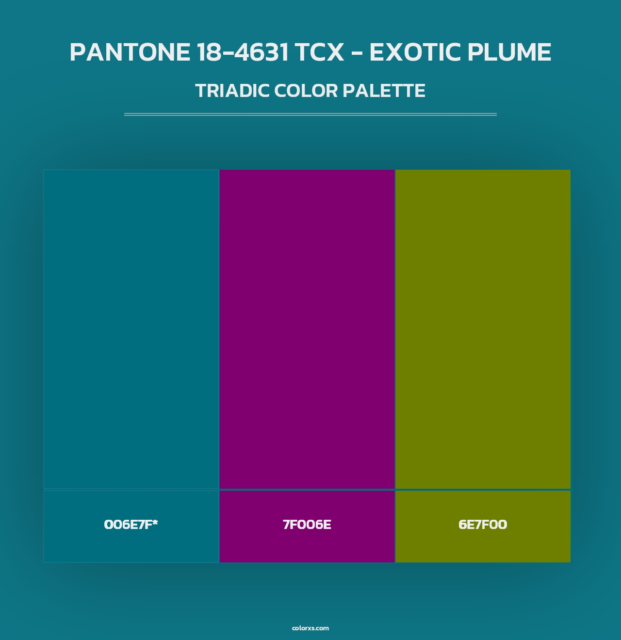 PANTONE 18-4631 TCX - Exotic Plume - Triadic Color Palette