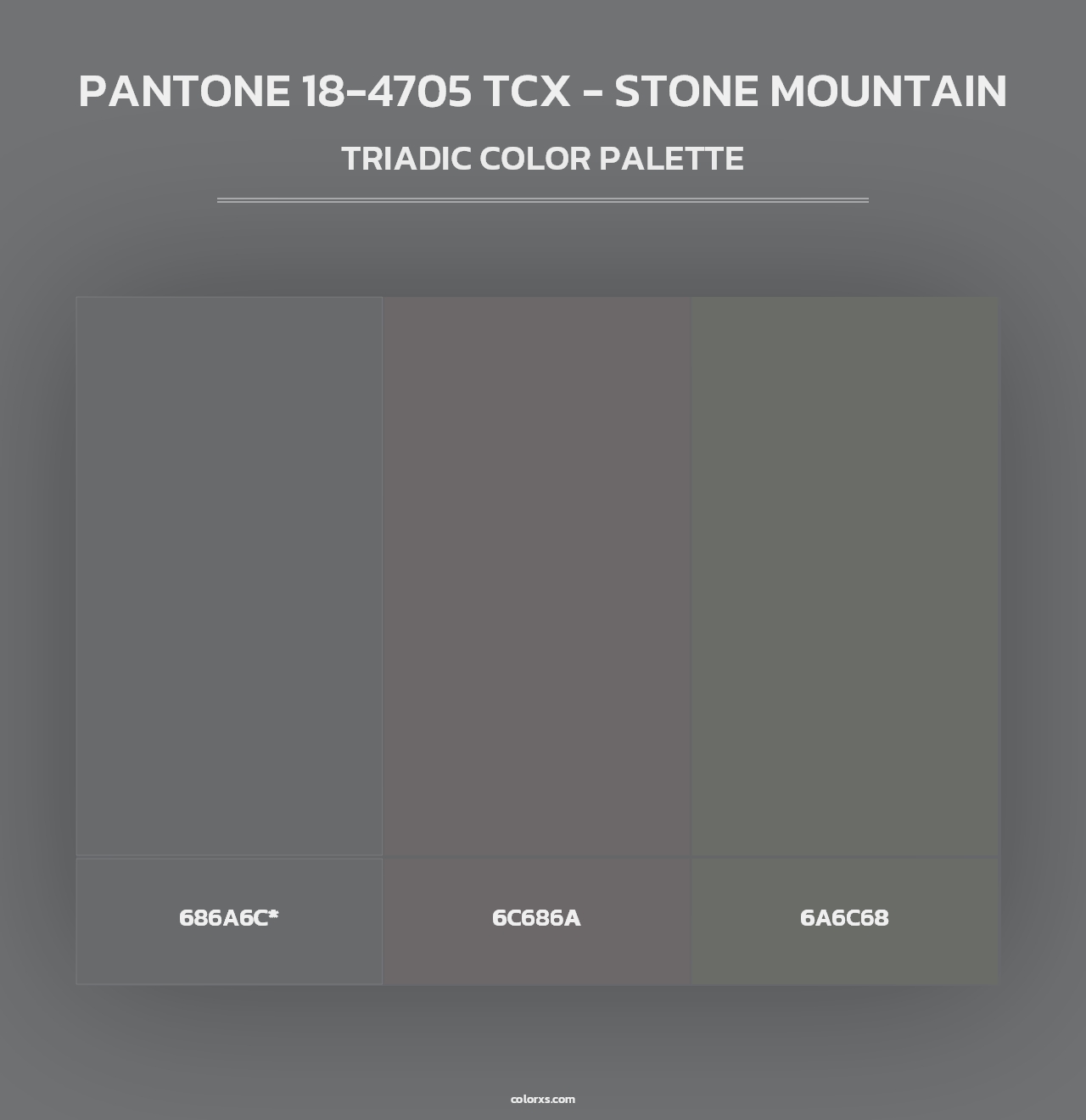 PANTONE 18-4705 TCX - Stone Mountain - Triadic Color Palette
