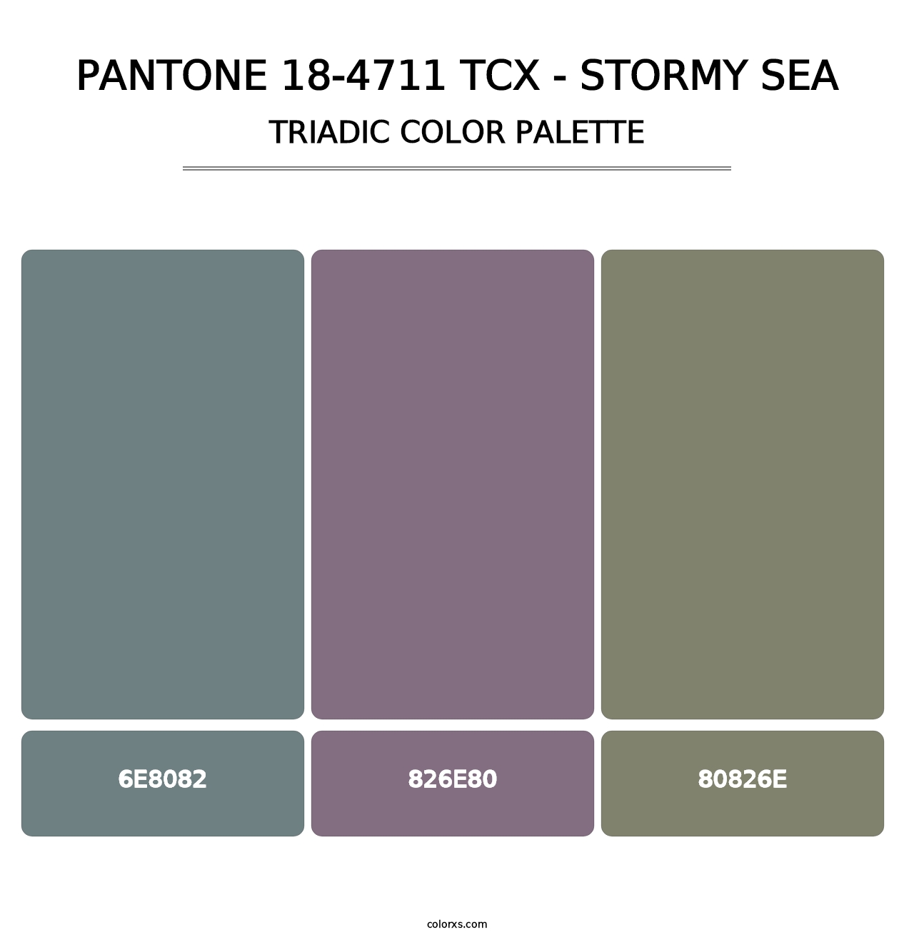 PANTONE 18-4711 TCX - Stormy Sea - Triadic Color Palette