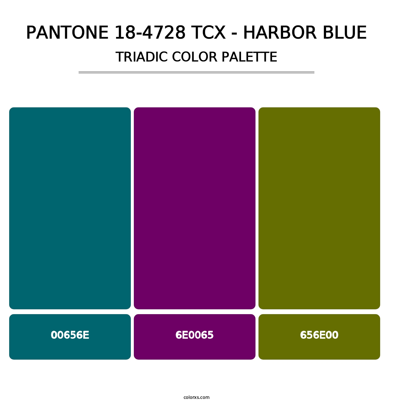 PANTONE 18-4728 TCX - Harbor Blue - Triadic Color Palette