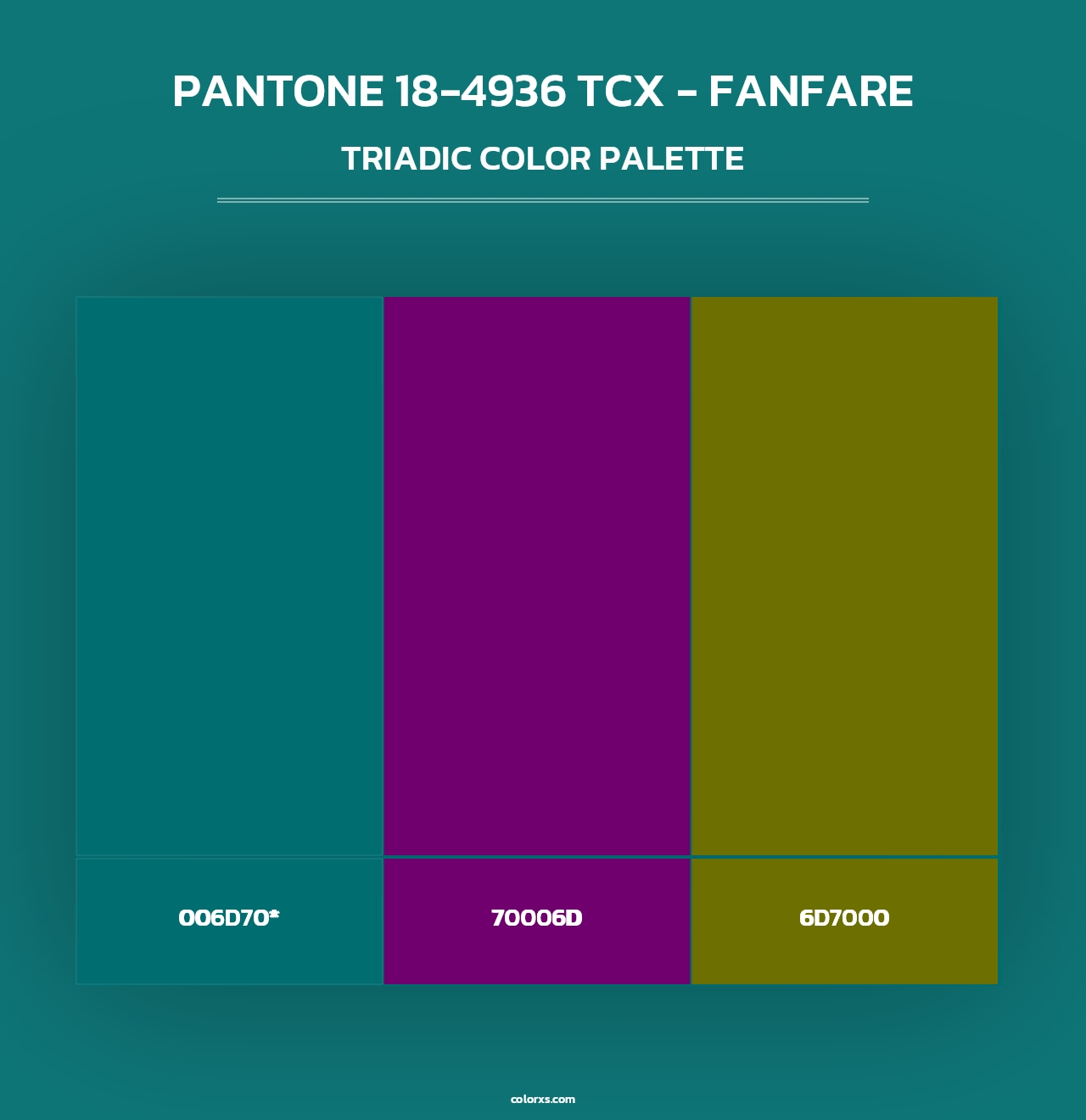 PANTONE 18-4936 TCX - Fanfare - Triadic Color Palette