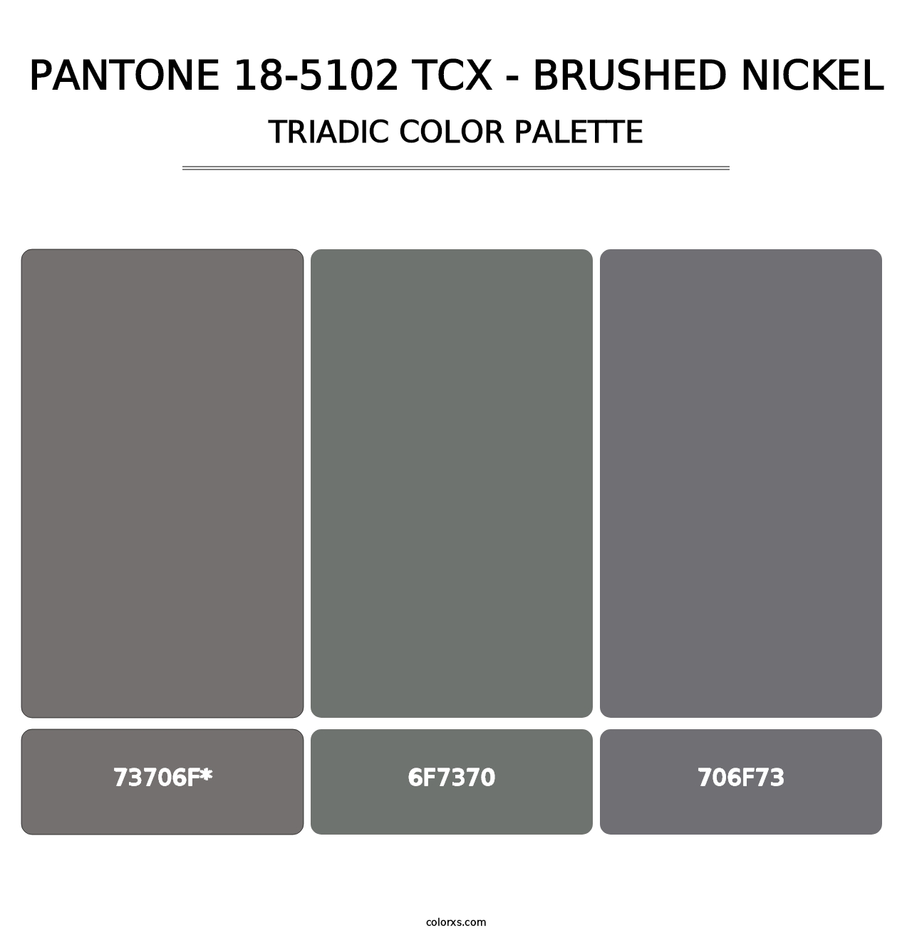 PANTONE 18-5102 TCX - Brushed Nickel - Triadic Color Palette