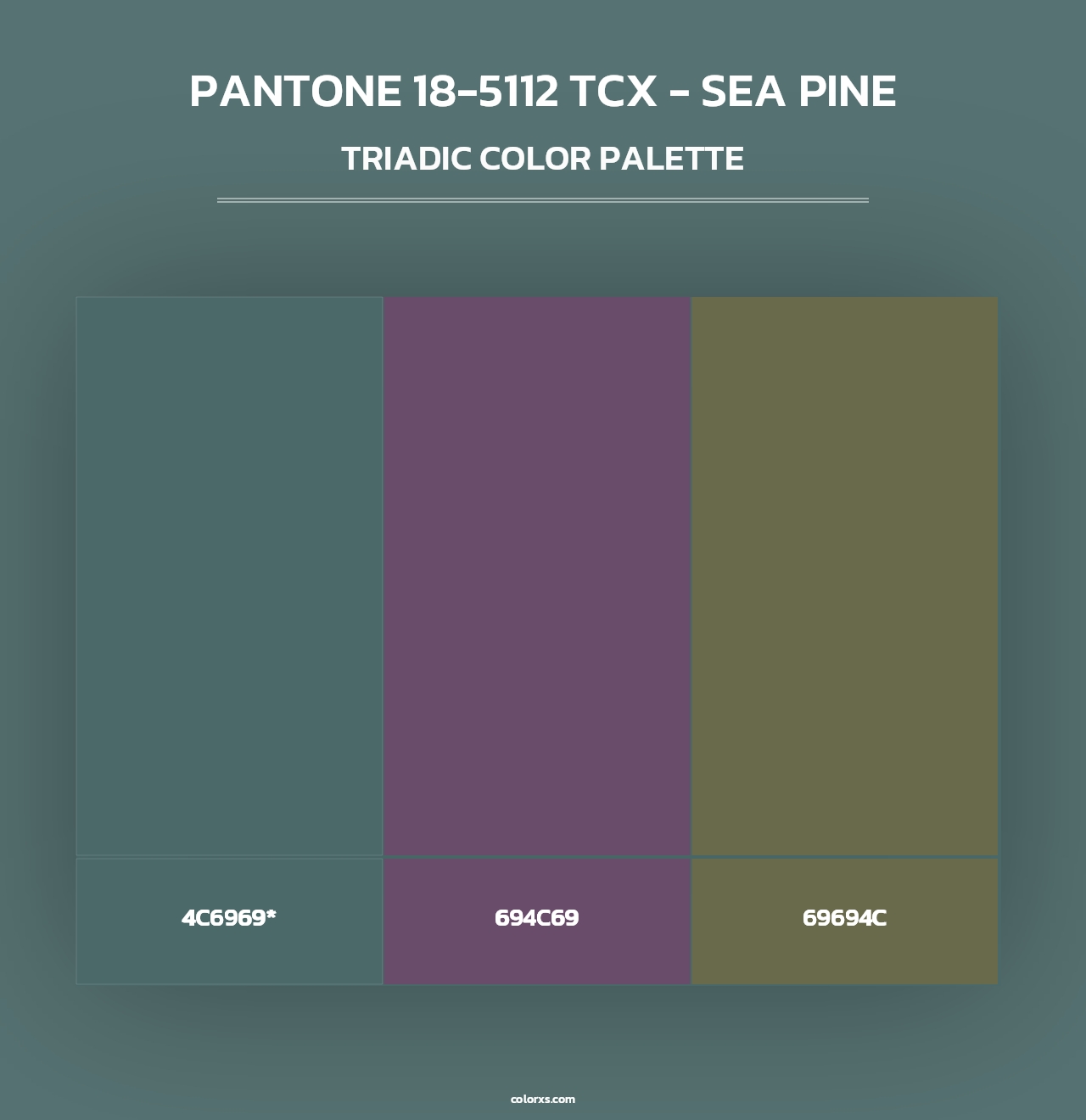 PANTONE 18-5112 TCX - Sea Pine - Triadic Color Palette