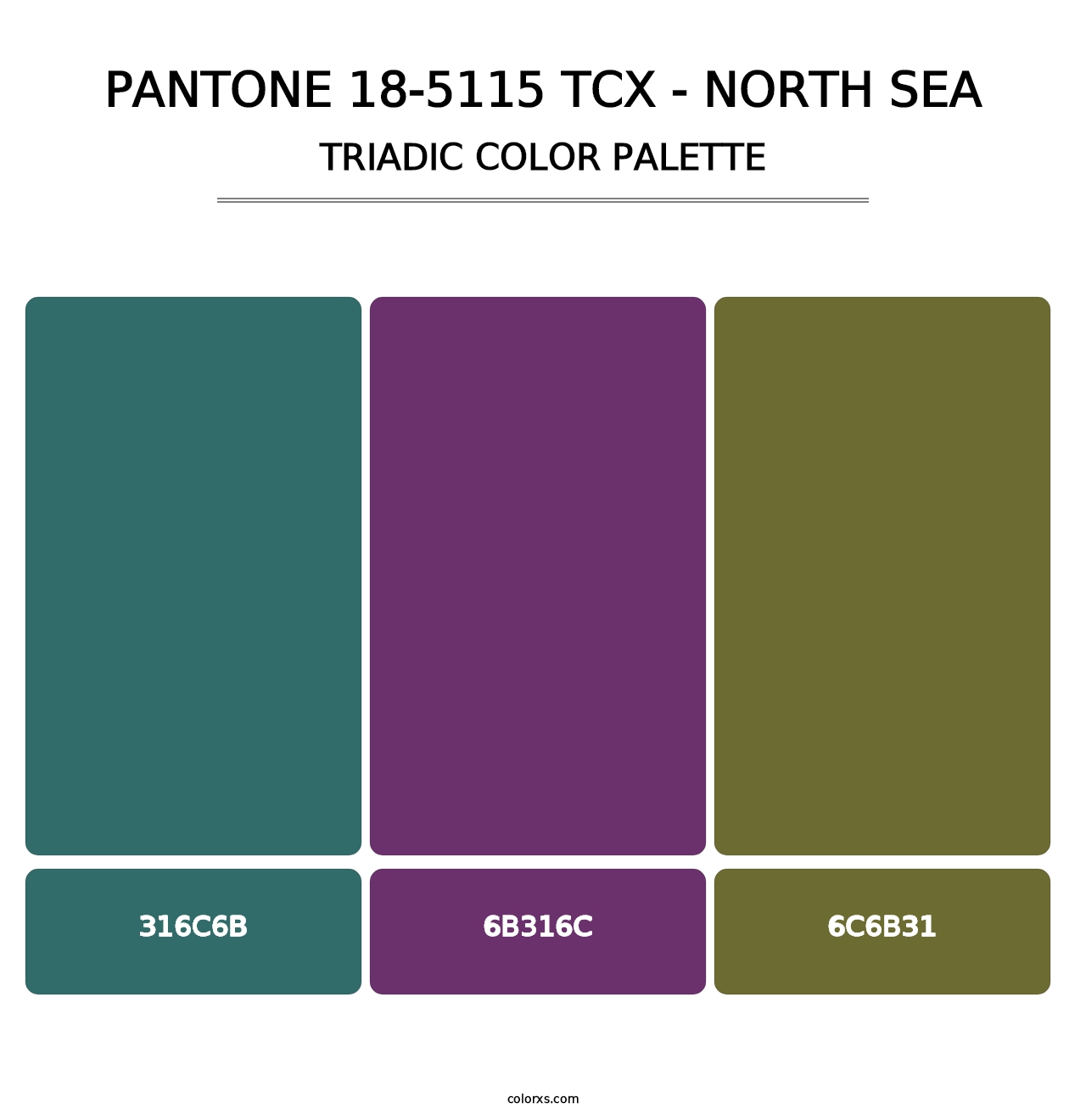 PANTONE 18-5115 TCX - North Sea - Triadic Color Palette