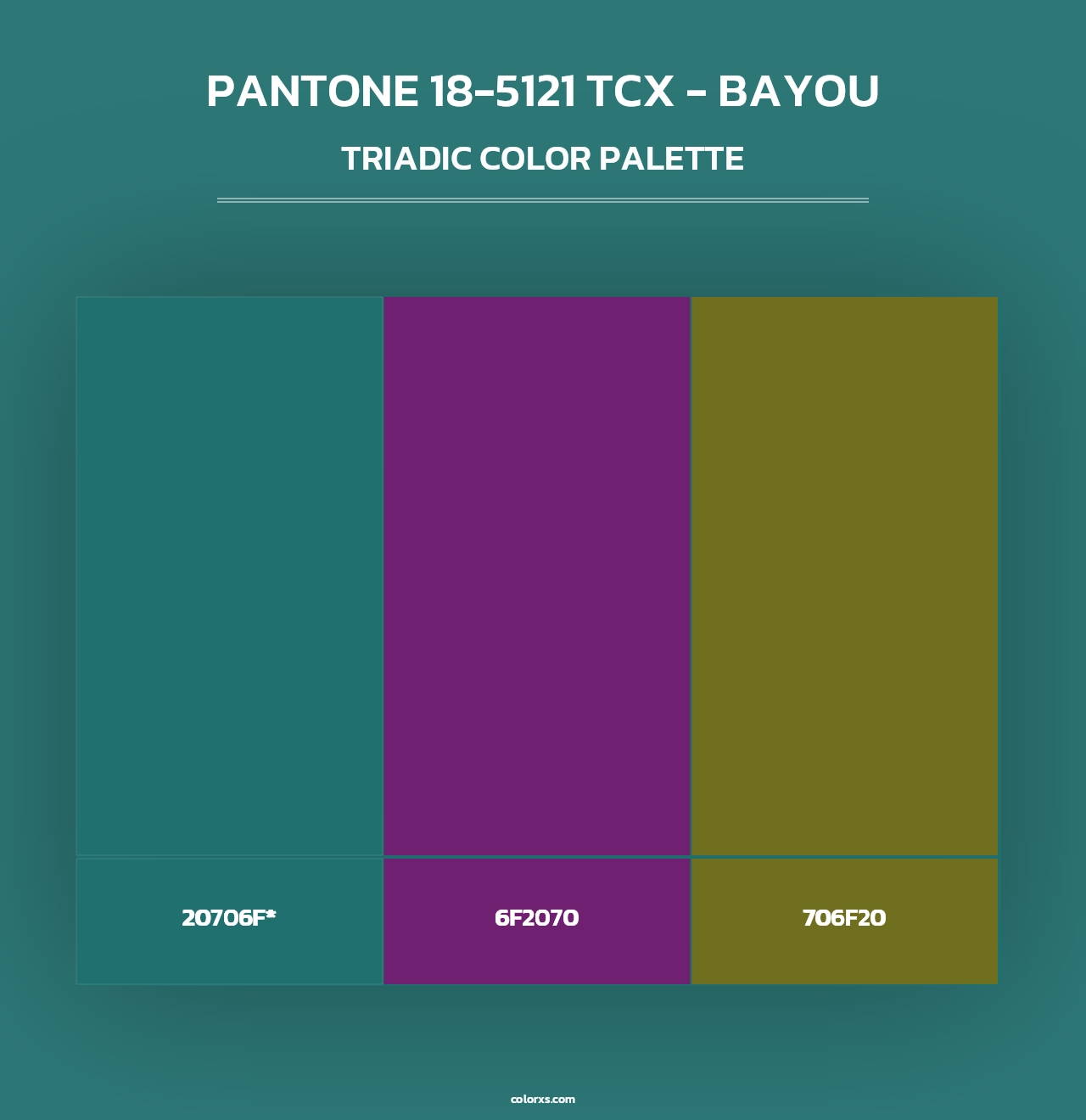 PANTONE 18-5121 TCX - Bayou - Triadic Color Palette