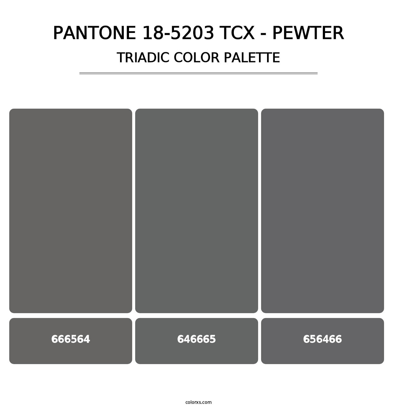 PANTONE 18-5203 TCX - Pewter - Triadic Color Palette