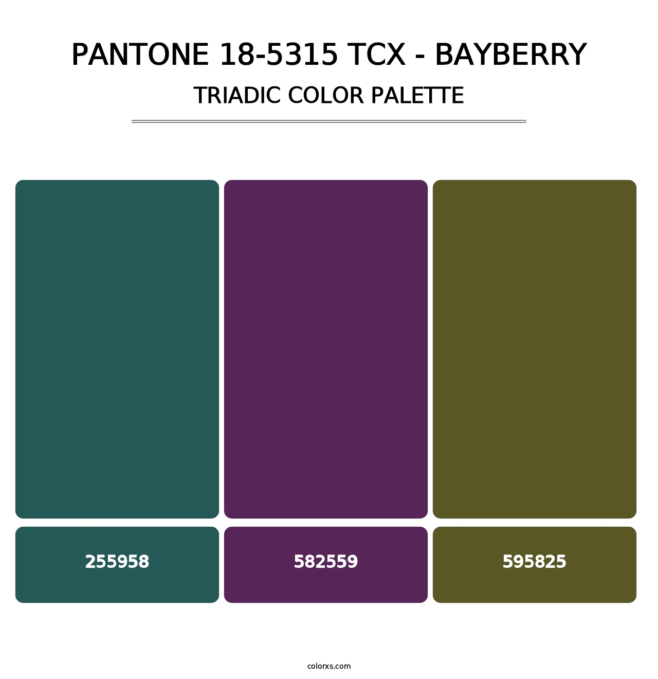 PANTONE 18-5315 TCX - Bayberry - Triadic Color Palette