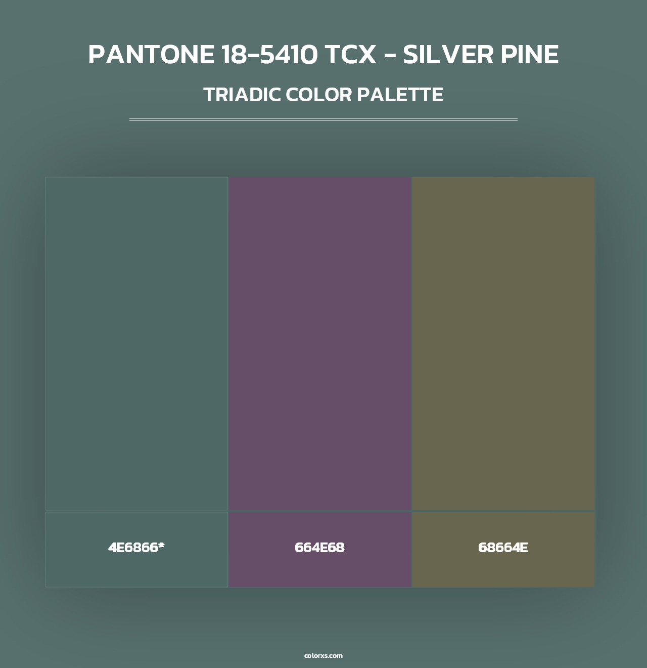 PANTONE 18-5410 TCX - Silver Pine - Triadic Color Palette