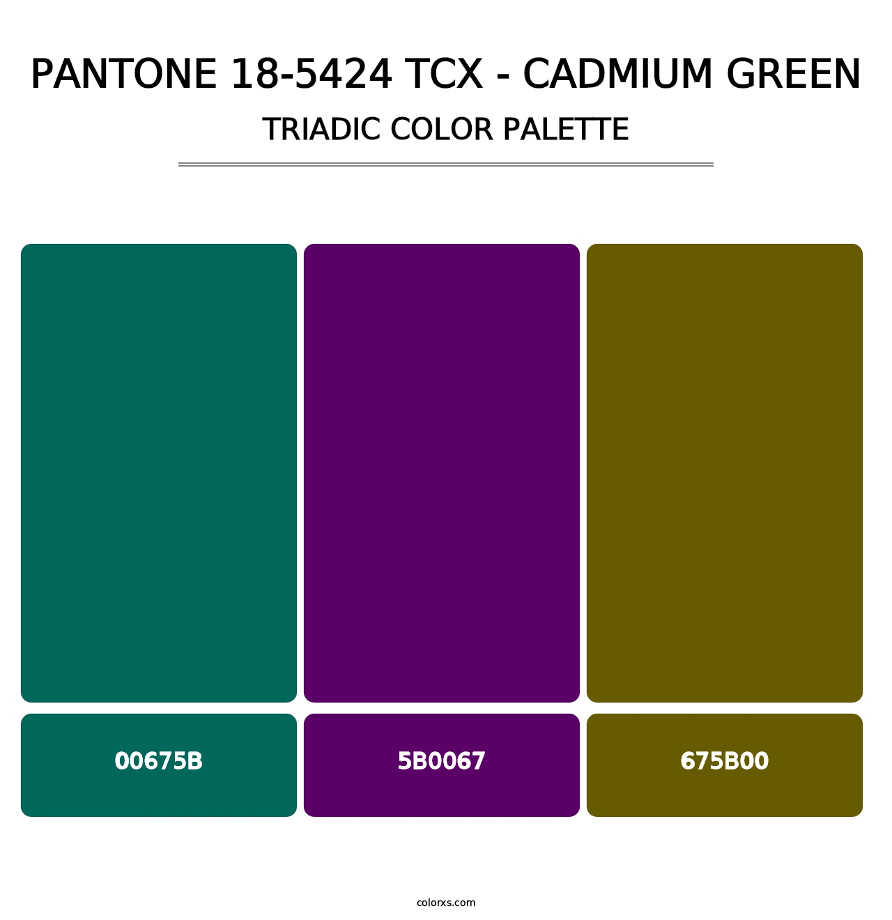 PANTONE 18-5424 TCX - Cadmium Green - Triadic Color Palette