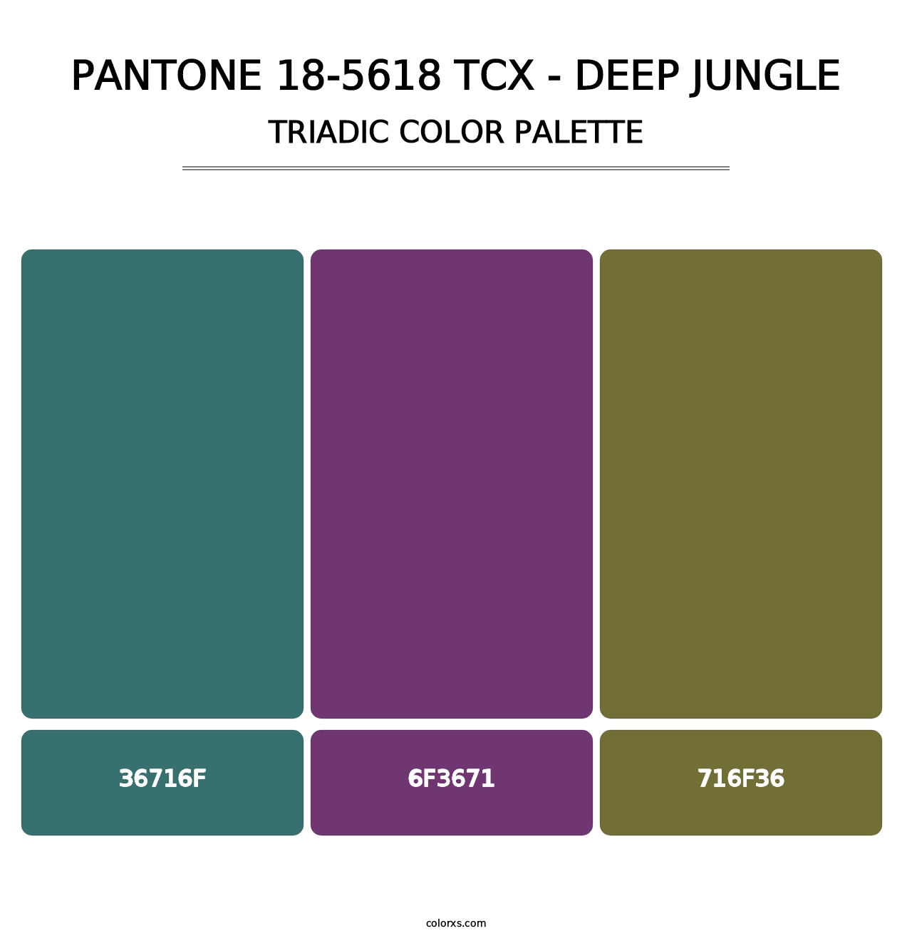 PANTONE 18-5618 TCX - Deep Jungle - Triadic Color Palette