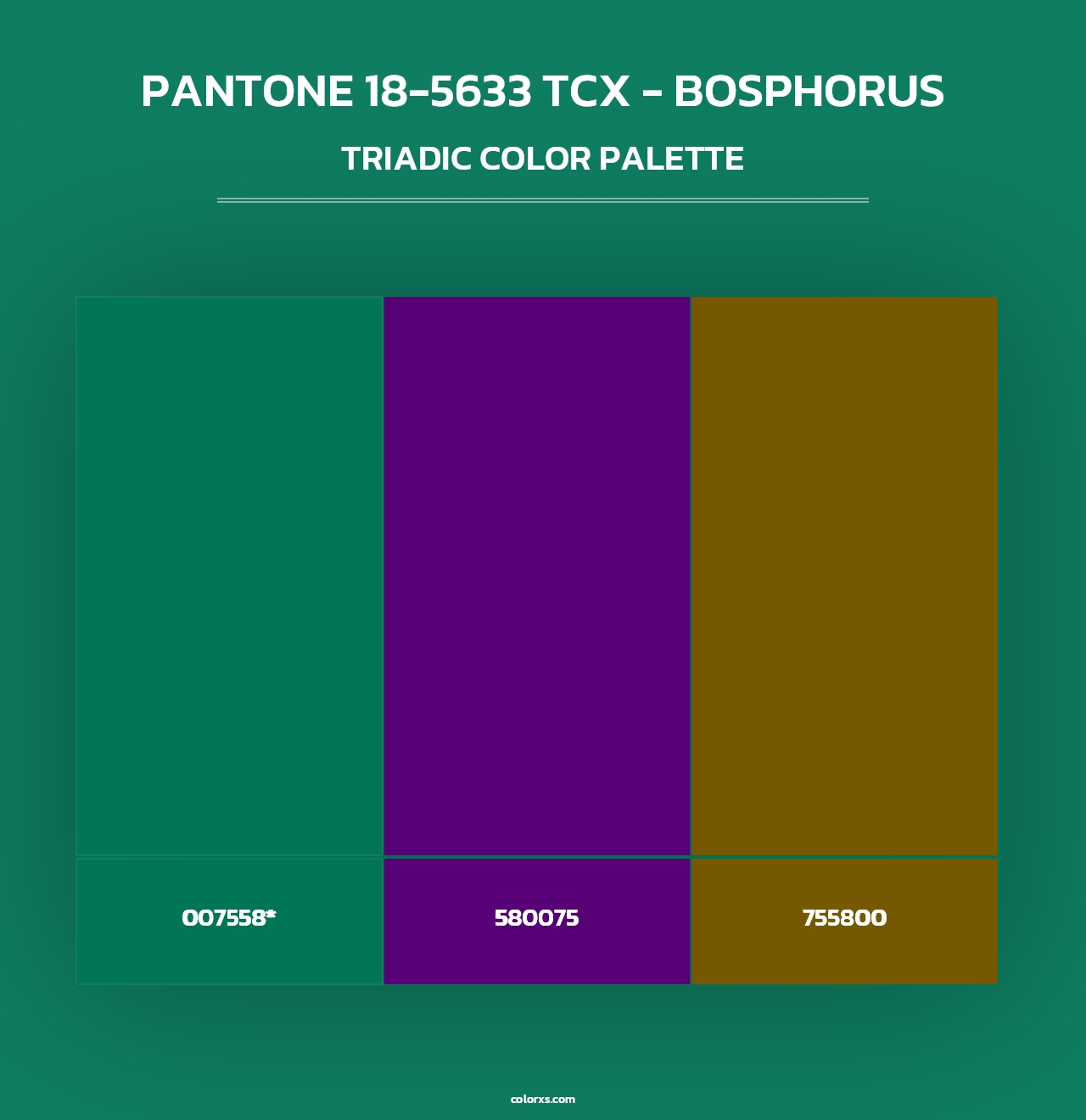 PANTONE 18-5633 TCX - Bosphorus - Triadic Color Palette