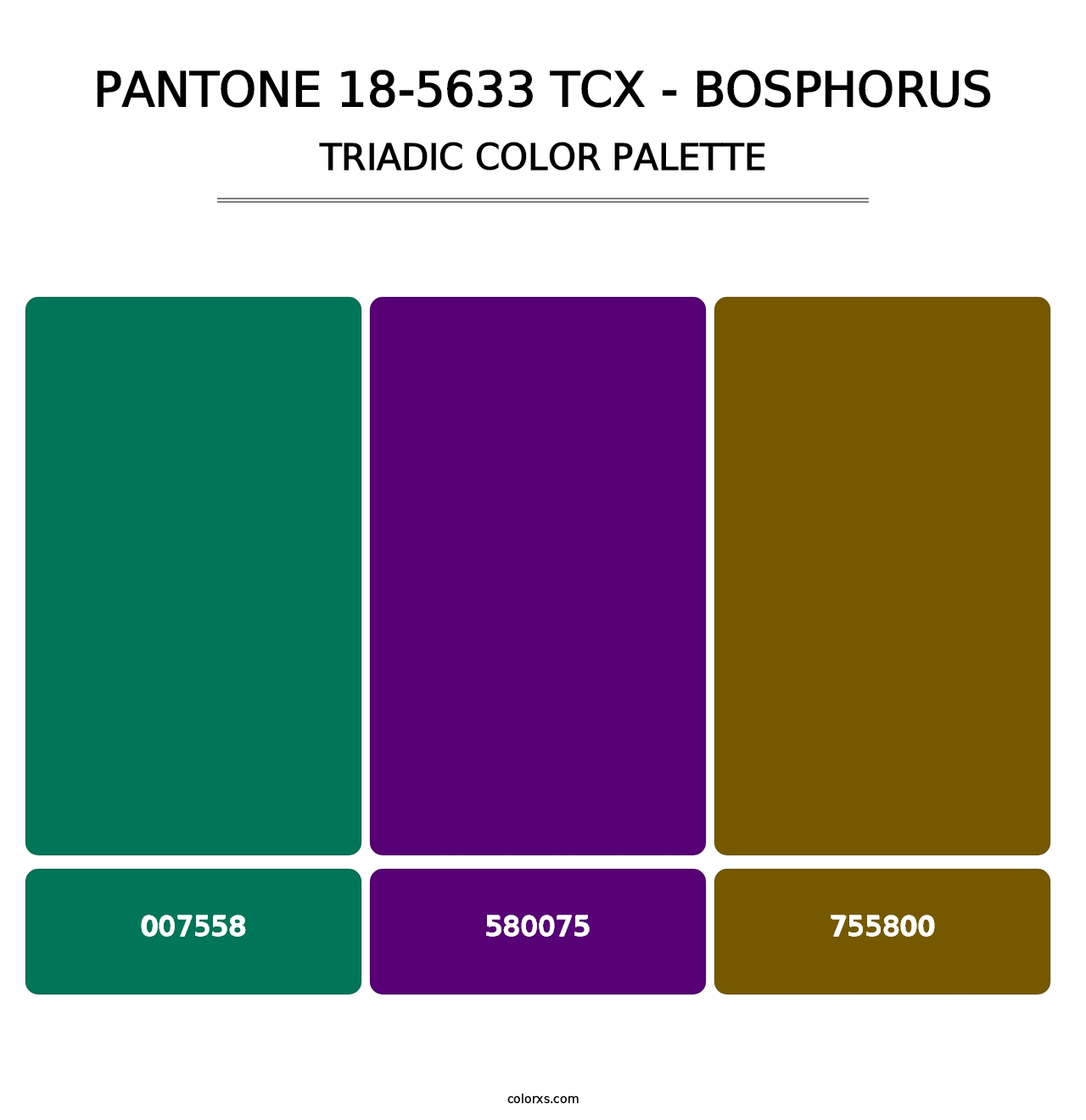 PANTONE 18-5633 TCX - Bosphorus - Triadic Color Palette