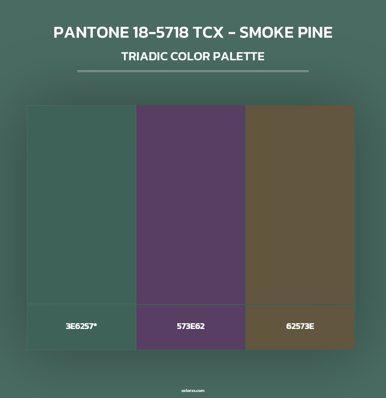 PANTONE 18-5718 TCX - Smoke Pine - Triadic Color Palette