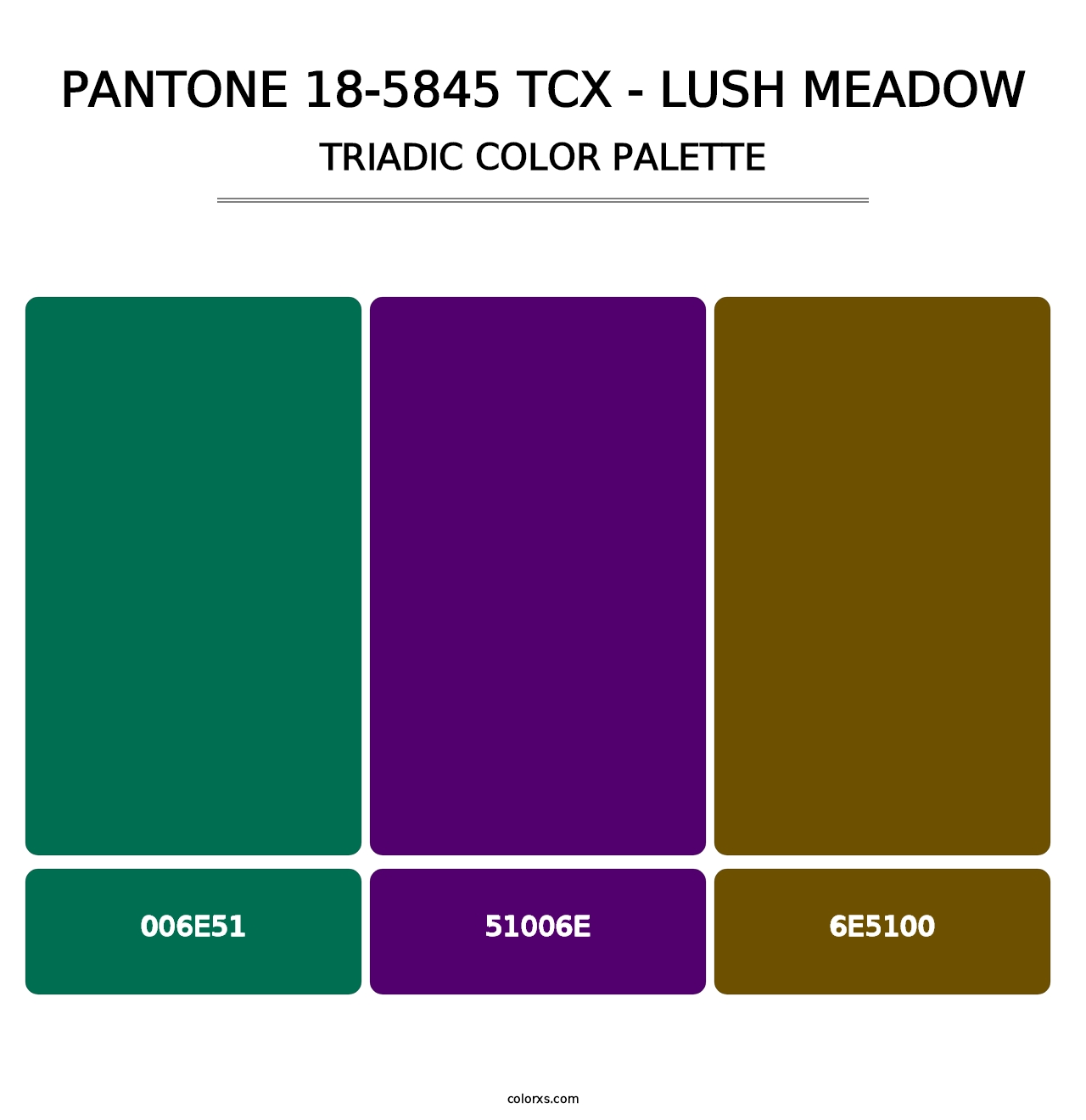 PANTONE 18-5845 TCX - Lush Meadow - Triadic Color Palette