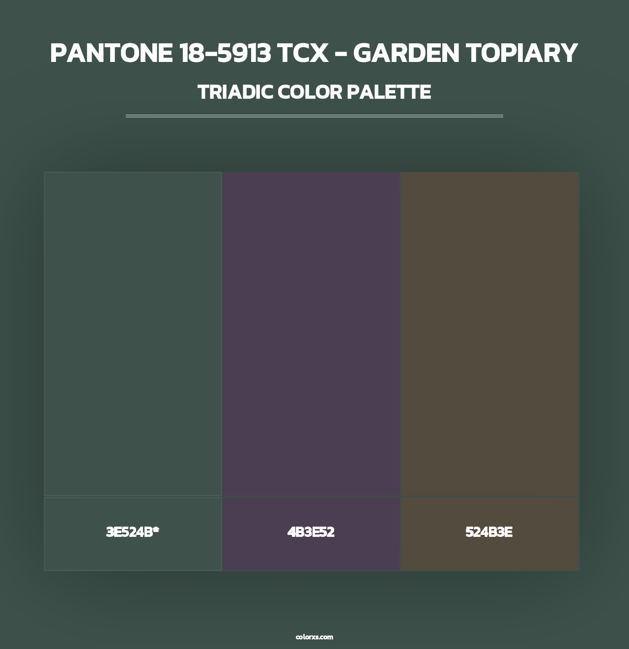 PANTONE 18-5913 TCX - Garden Topiary - Triadic Color Palette