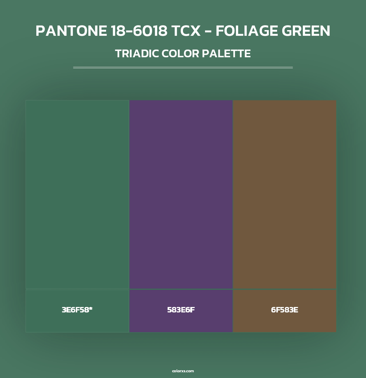 PANTONE 18-6018 TCX - Foliage Green - Triadic Color Palette
