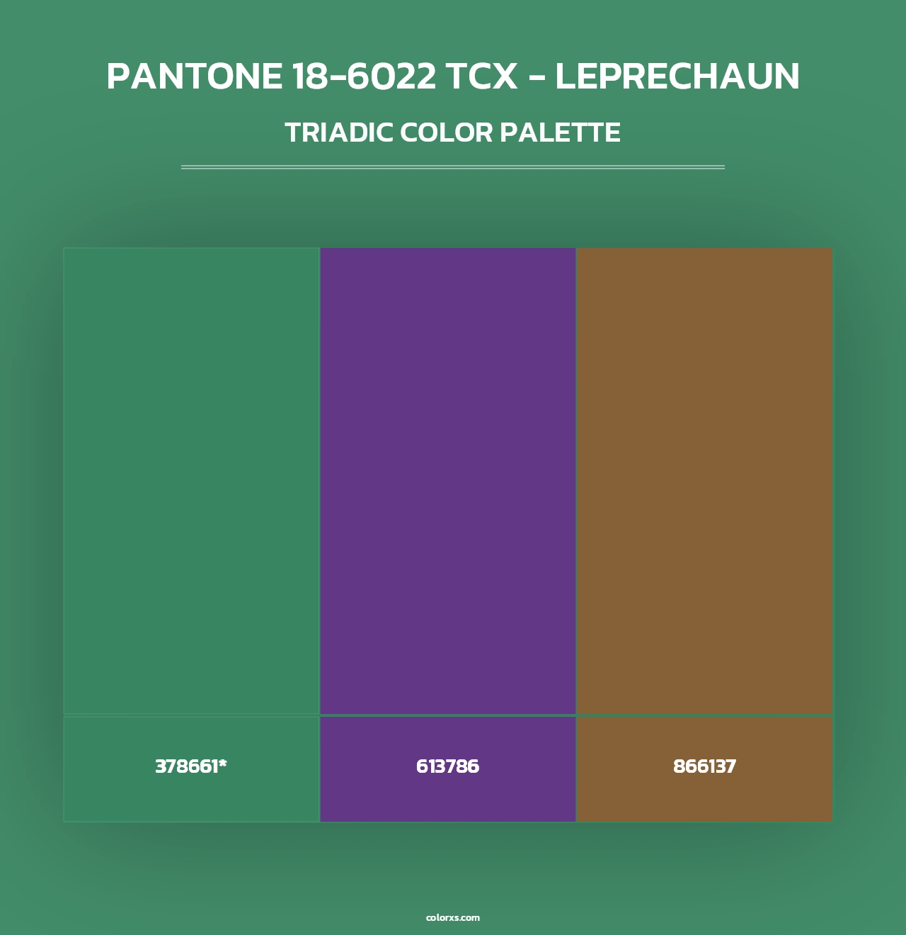 PANTONE 18-6022 TCX - Leprechaun - Triadic Color Palette
